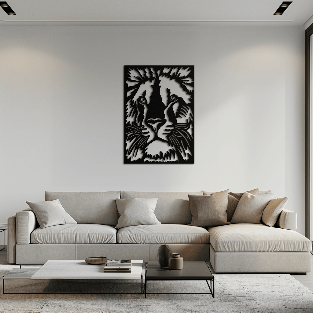 Tiger Face Metal Wall Art - Steel Wall Decor for Home and Office - KAF005