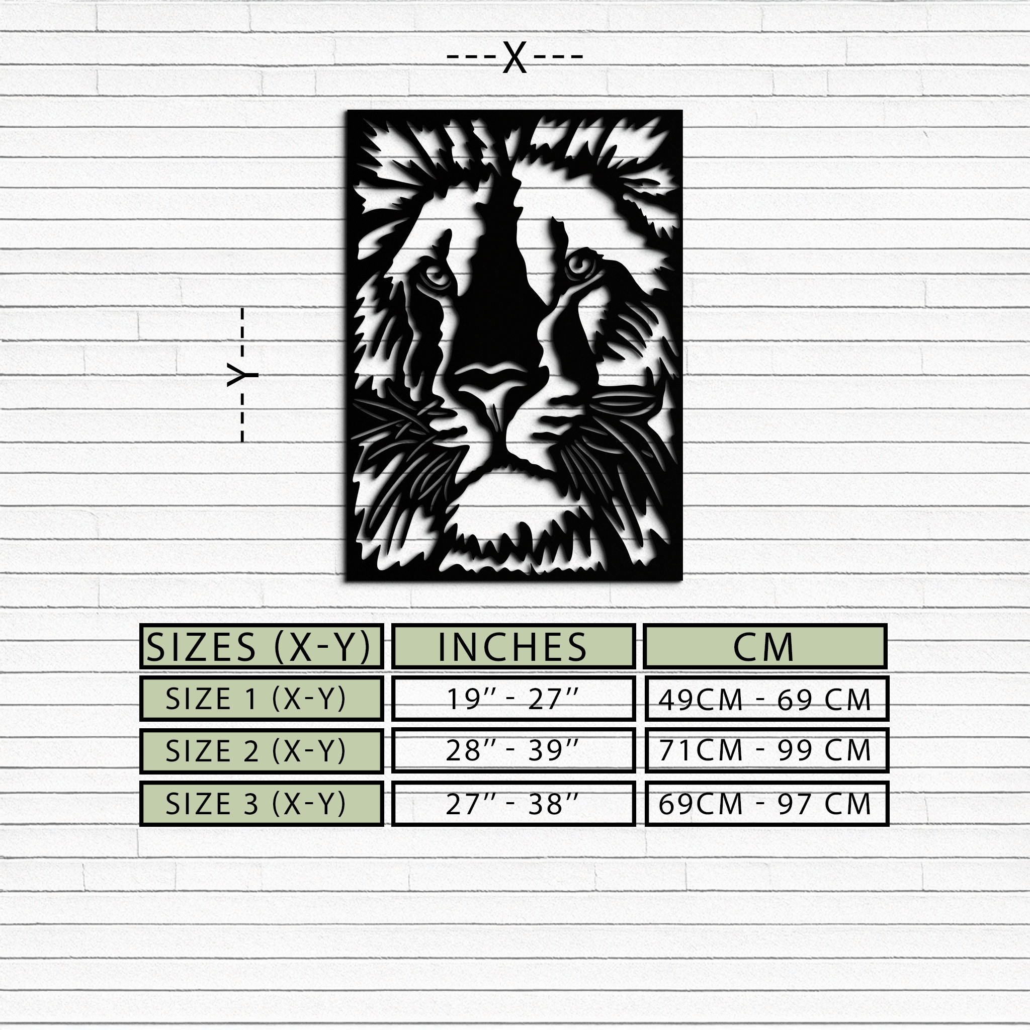 Tiger Face Metal Wall Art - Steel Wall Decor for Home and Office - KAF005