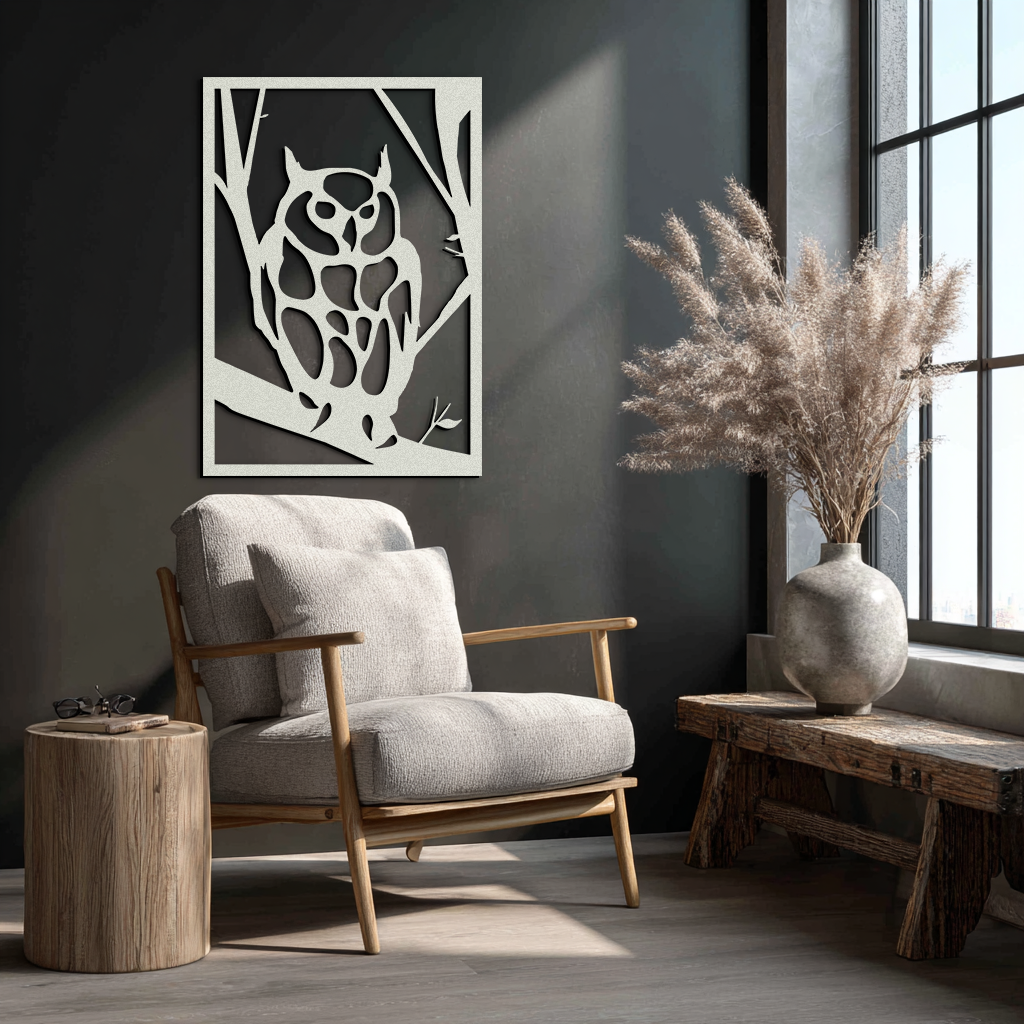 Owl Metal Wall Art - Steel Wall Decor for Home and Office - KAF006