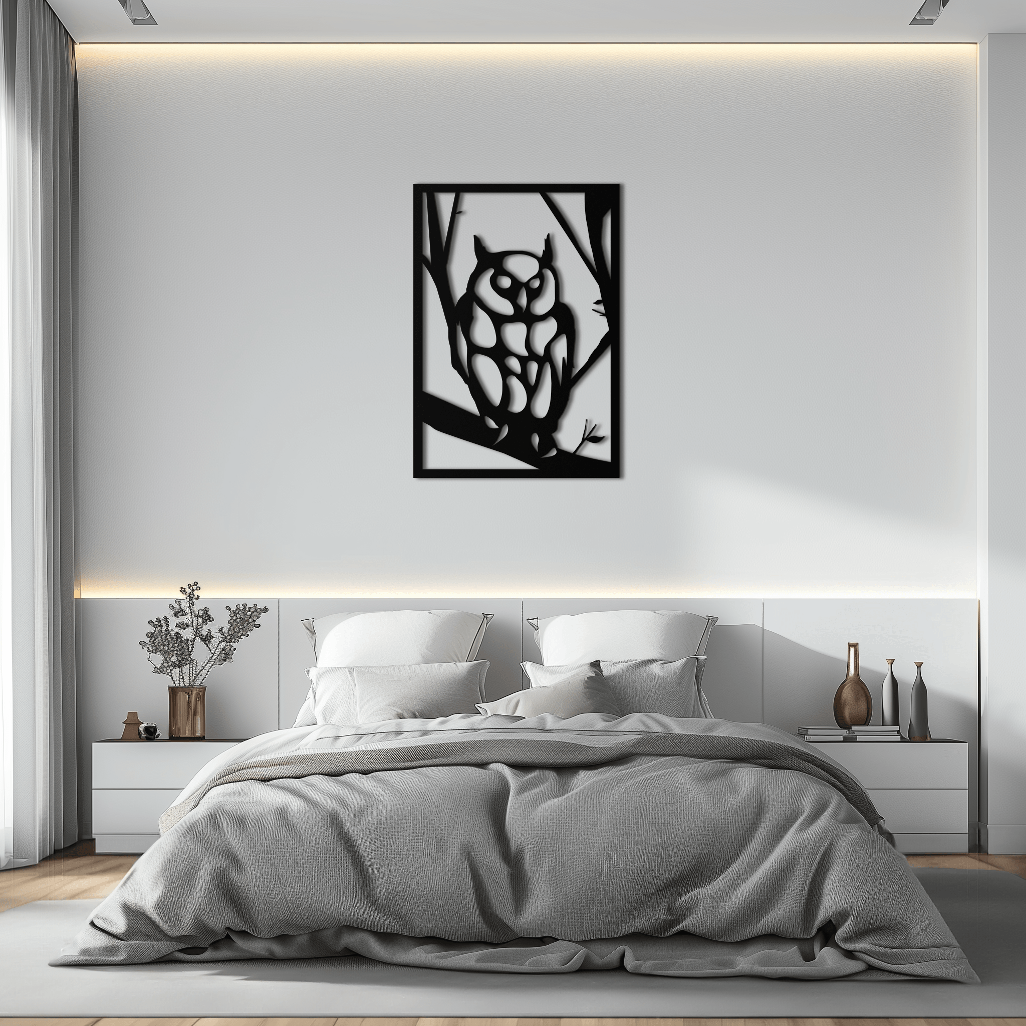 Owl Metal Wall Art - Steel Wall Decor for Home and Office - KAF006