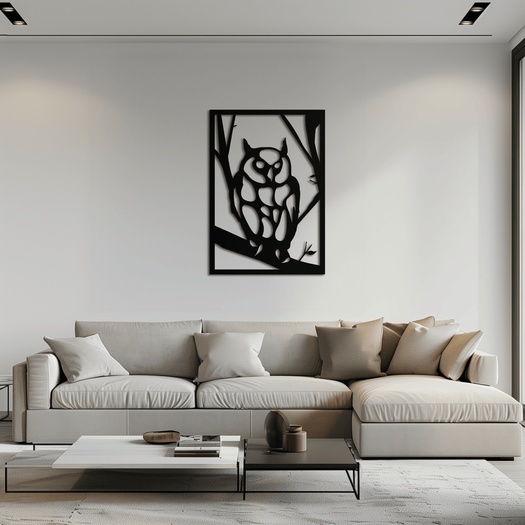 Owl Metal Wall Art - Steel Wall Decor for Home and Office - KAF006