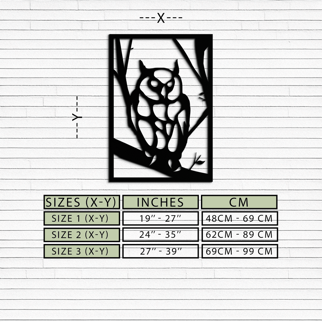 Owl Metal Wall Art - Steel Wall Decor for Home and Office - KAF006