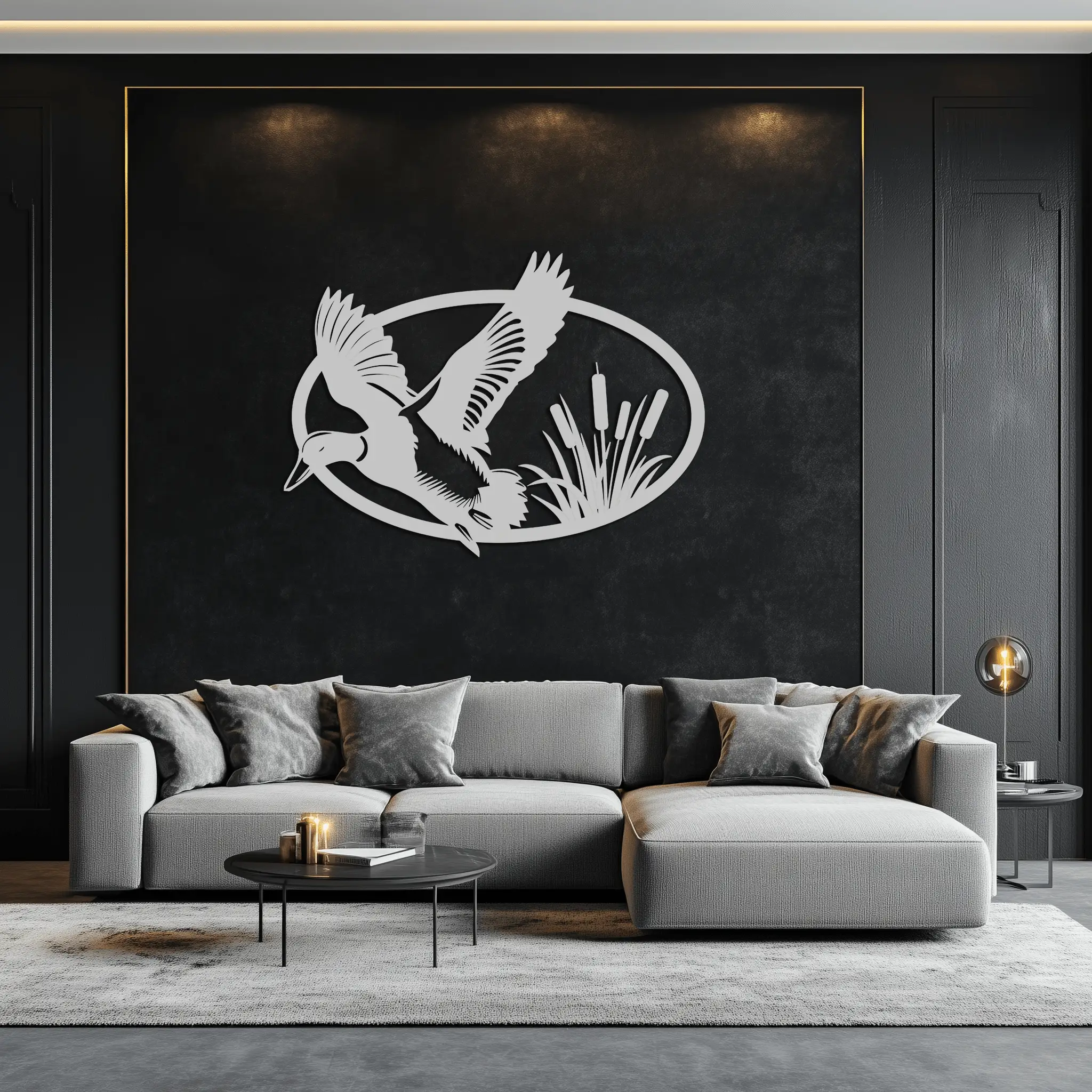 Flying Duck Metal Wall Art - Steel Wall Decor for Home and Cabin - KAF007