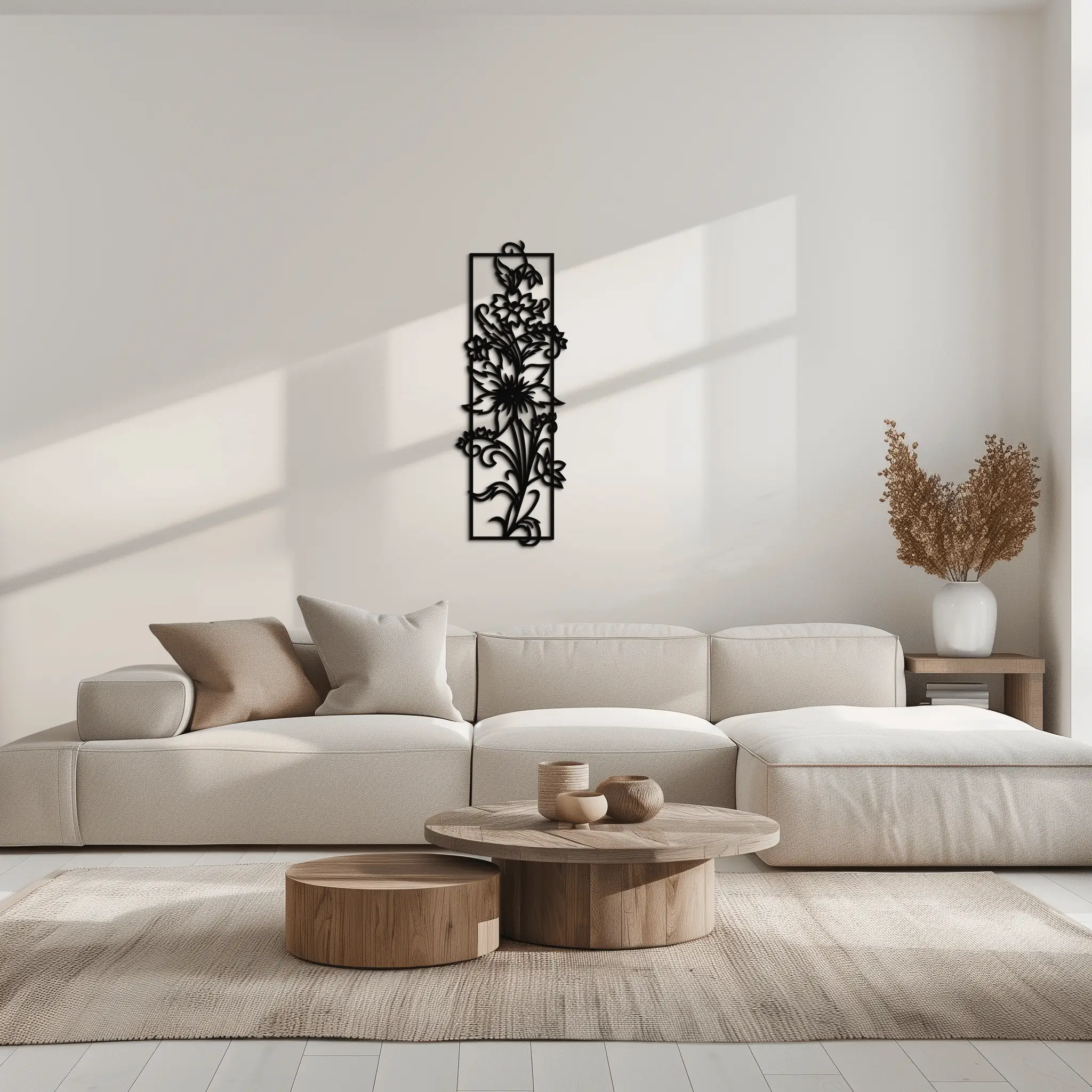 Floral Panel Metal Wall Art - Steel Wall Decor for Home and Office - KAF015