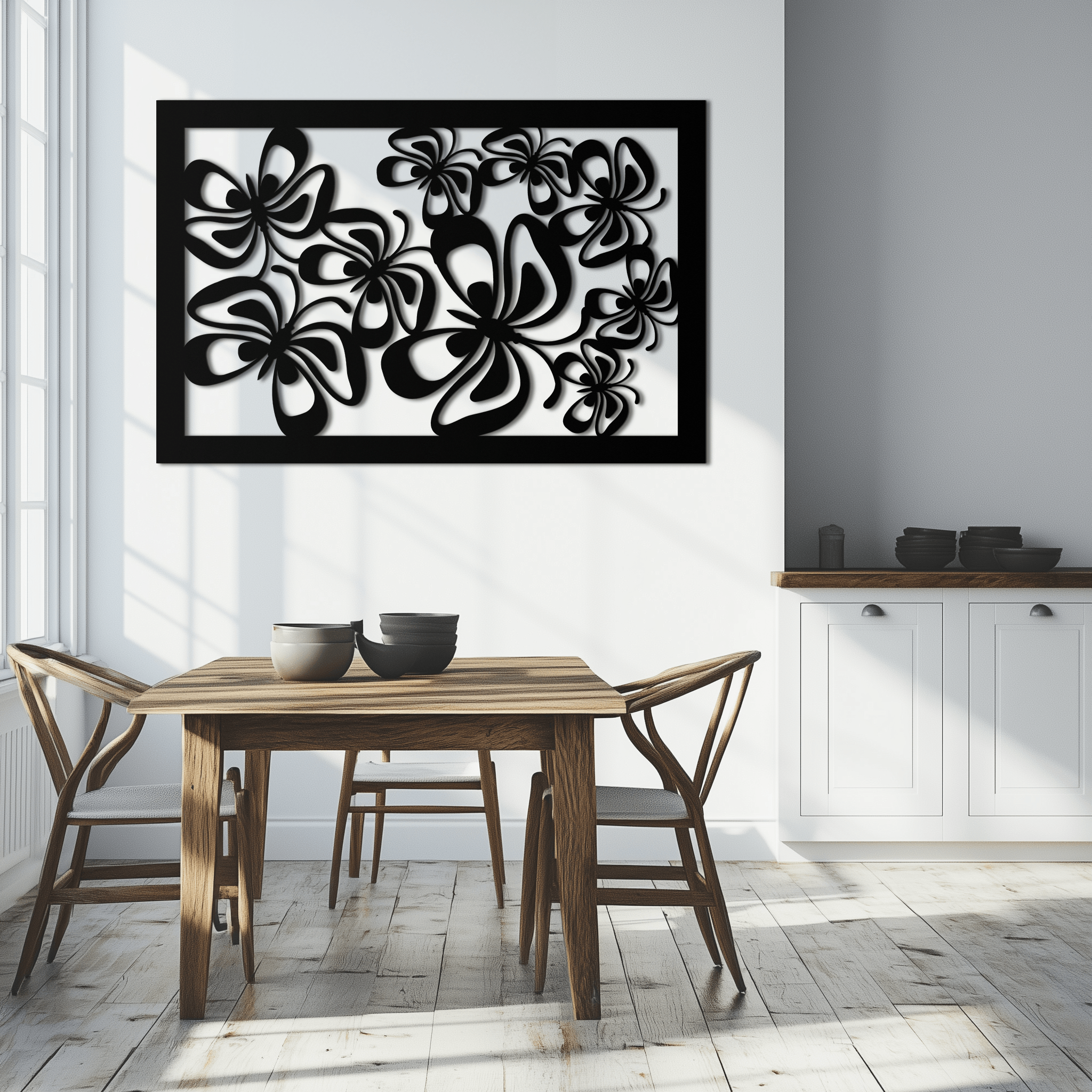 Floral Burst Metal Wall Art - Steel Wall Decor for Home and Office - KAF016