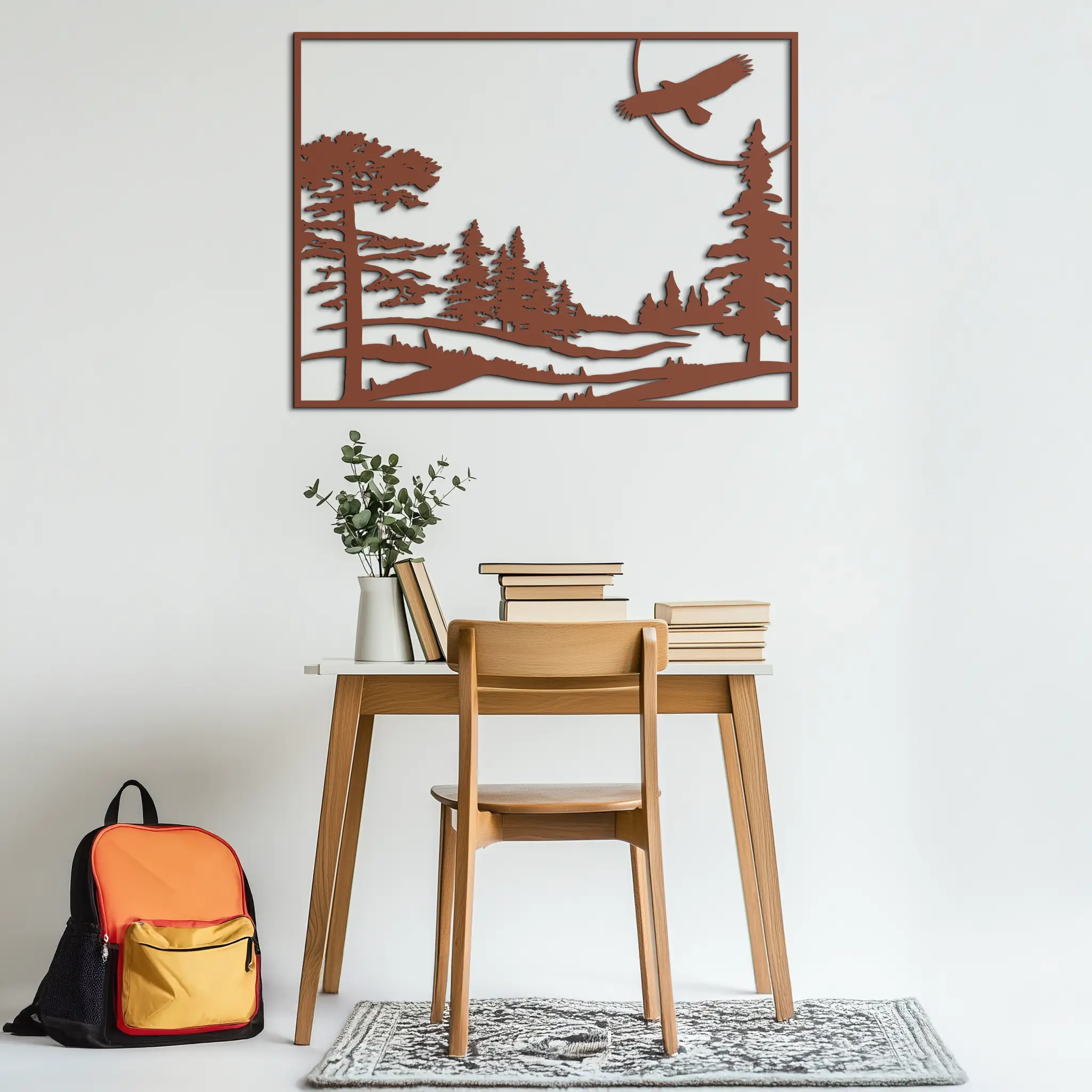 Forest Landscape Metal Wall Art - Steel Wall Decor for Home and Cabin - KAF018