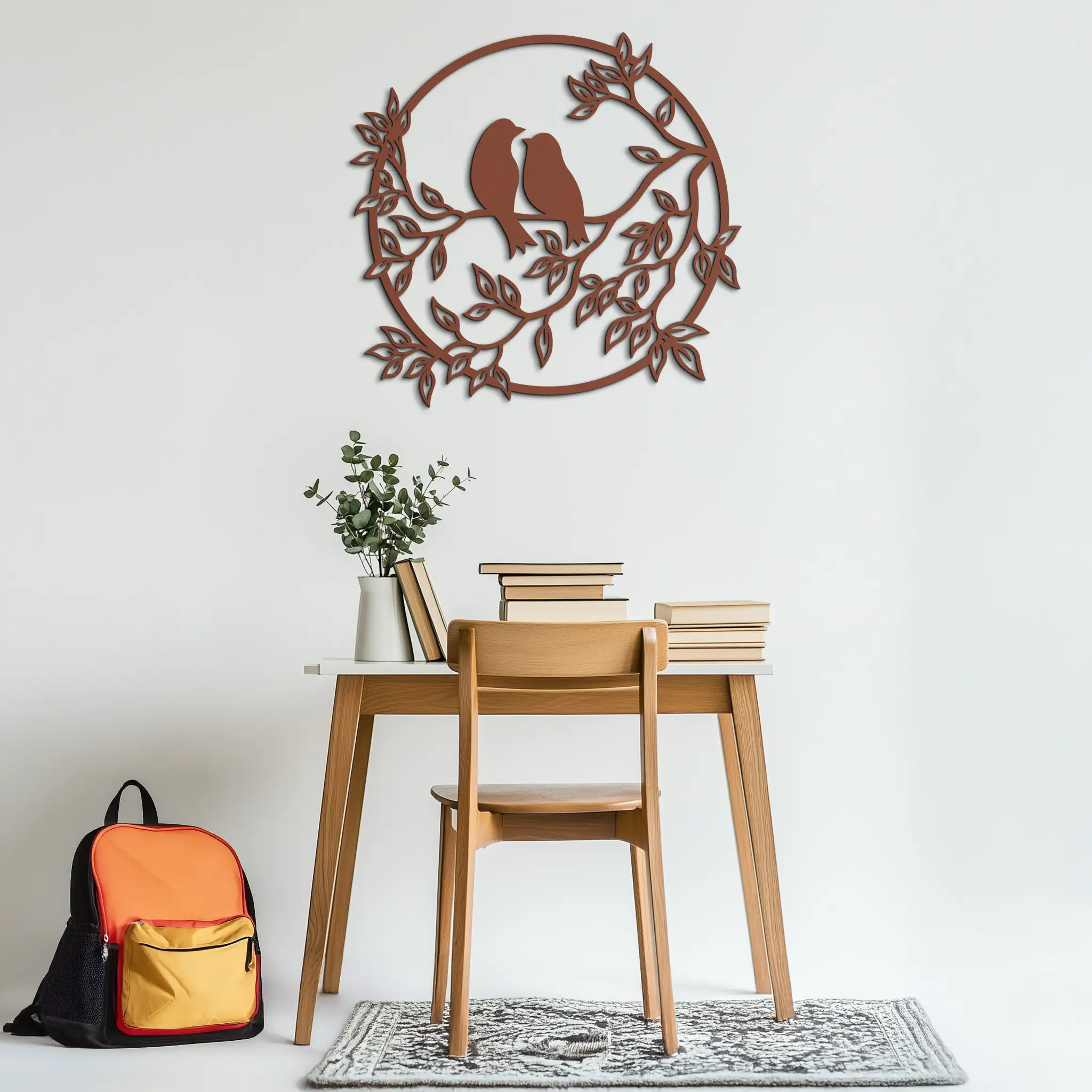 Love Birds Metal Wall Art - Romantic Steel Wall Decor for Home and Bedroom - KAF023