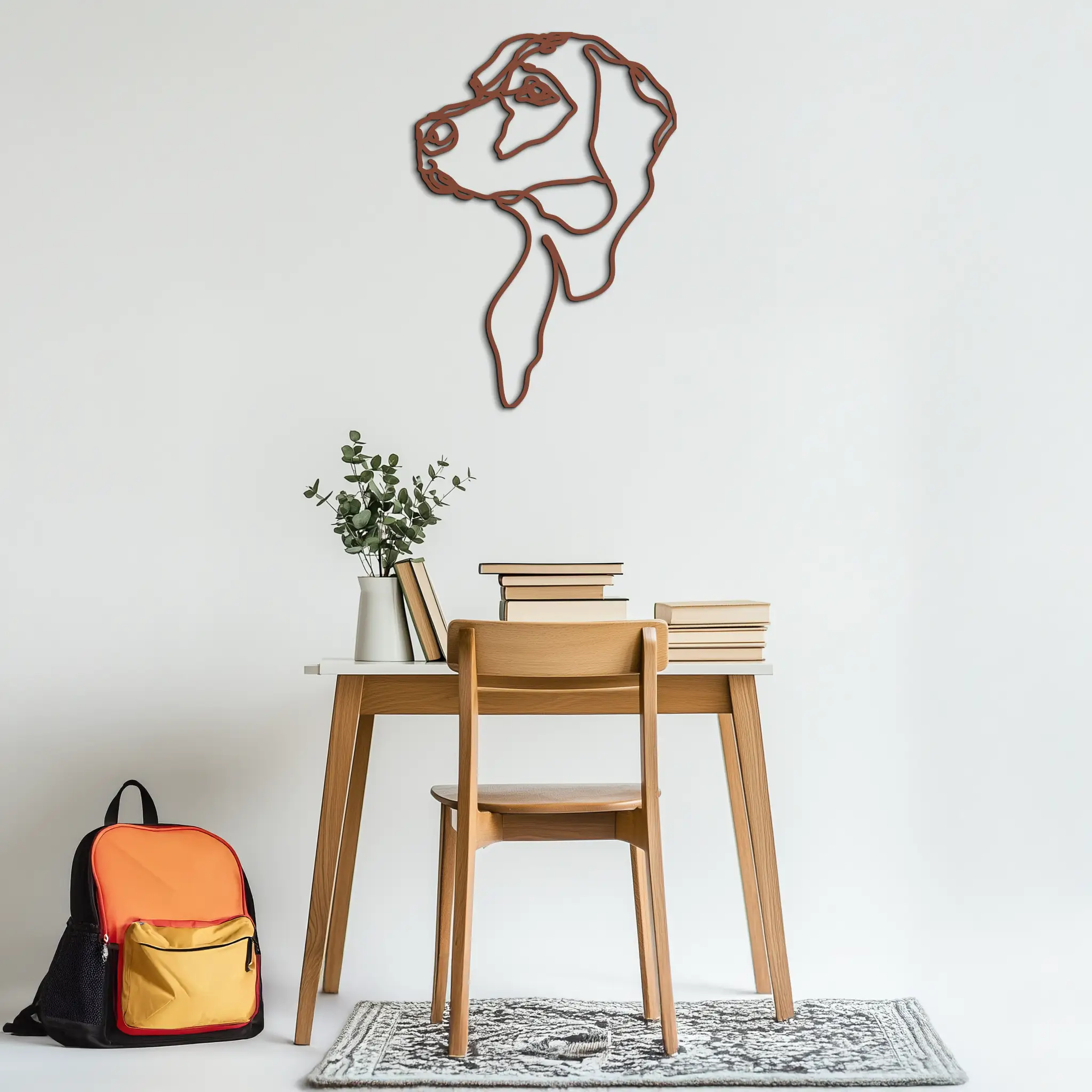 Minimalist Dog Line Art - Modern Metal Wall Decor - KAF027