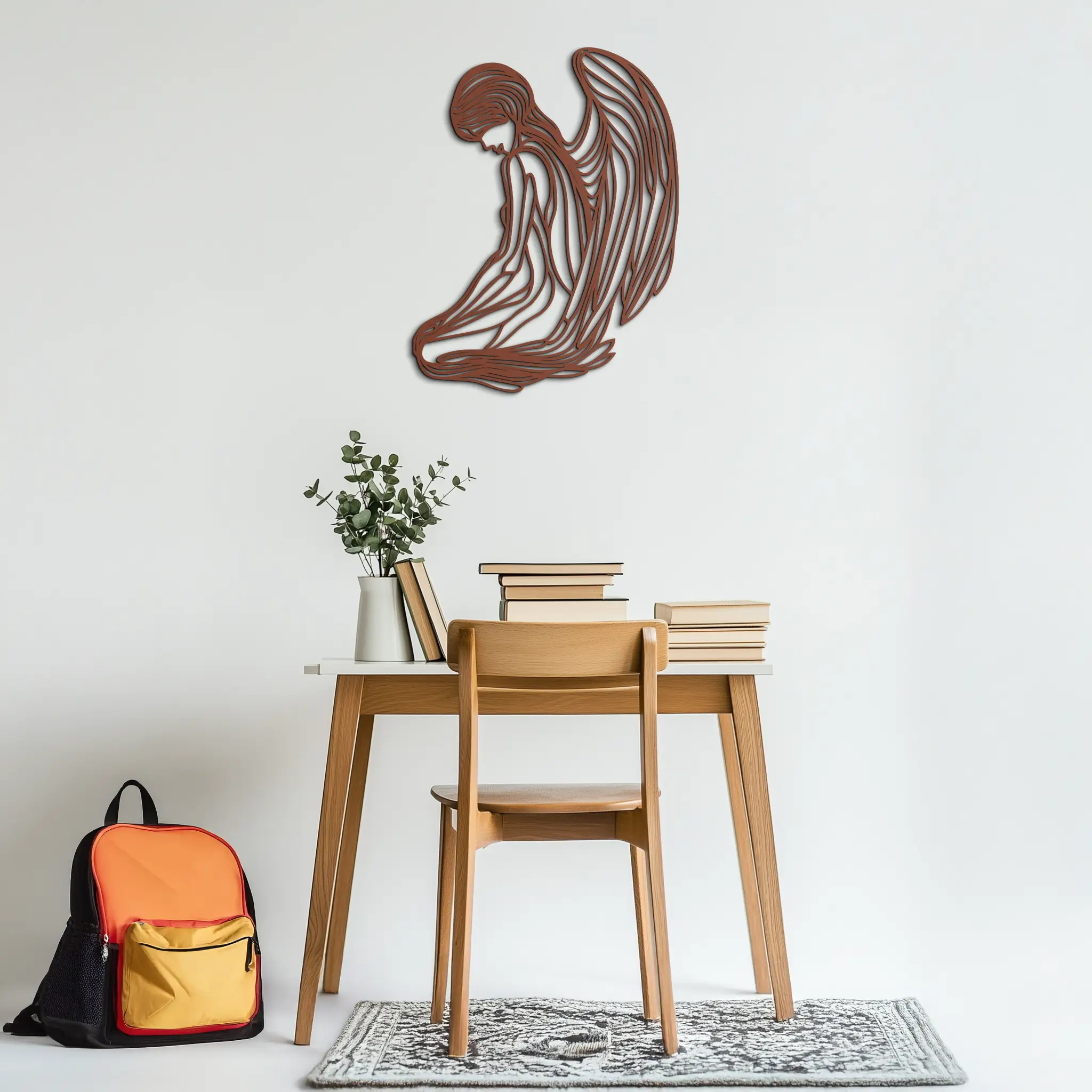 Ethereal Angel Metal Wall Art - Elegant and Serene Decorative Piece - KAF067