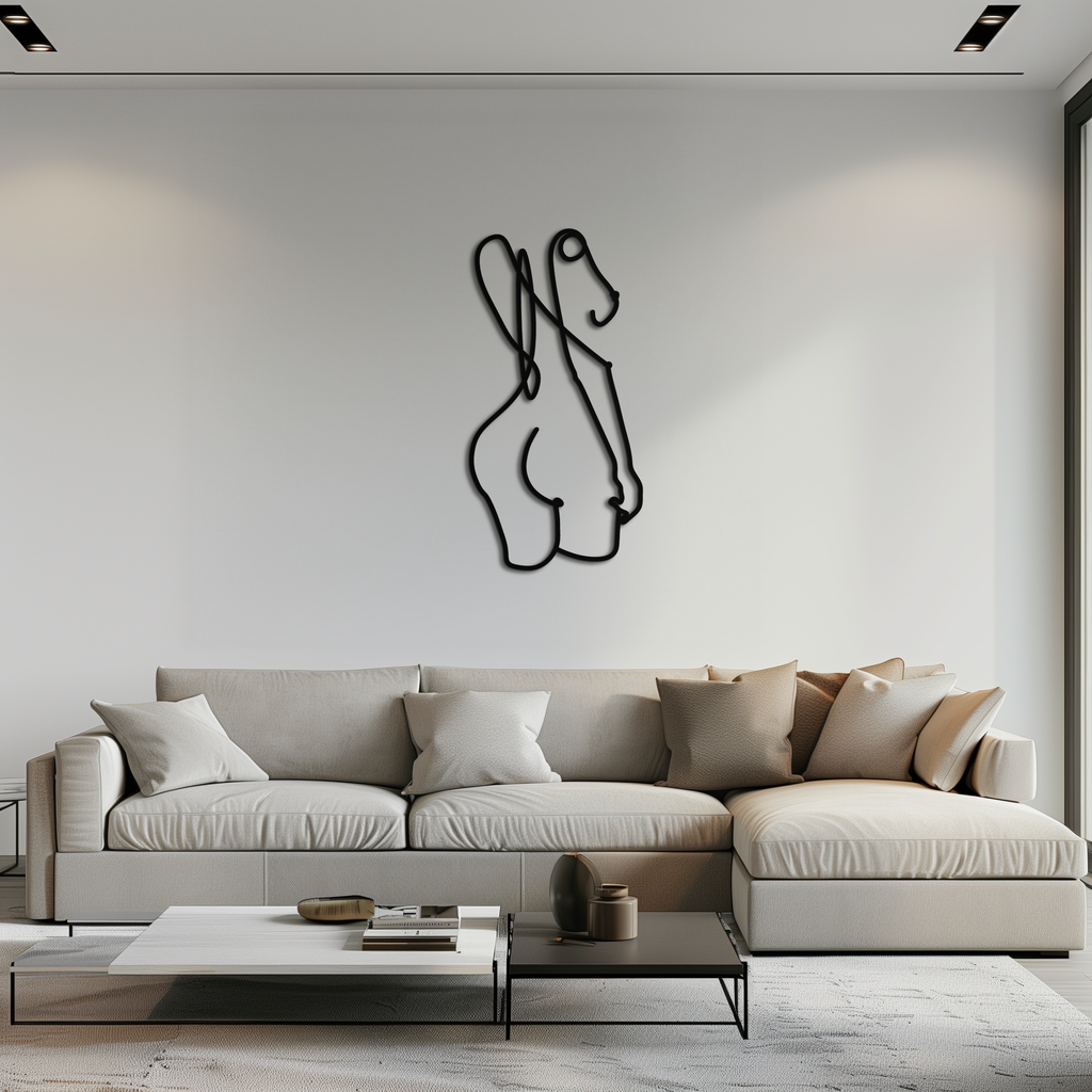 Abstract Female Line Art Metal Wall Decor - KAF082
