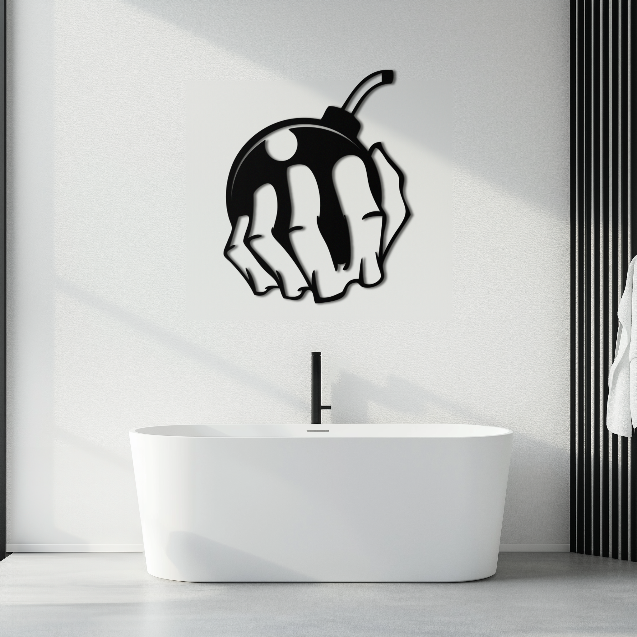 Bomb Hand Metal Wall Art - Edgy Modern Steel Decor - KAF085