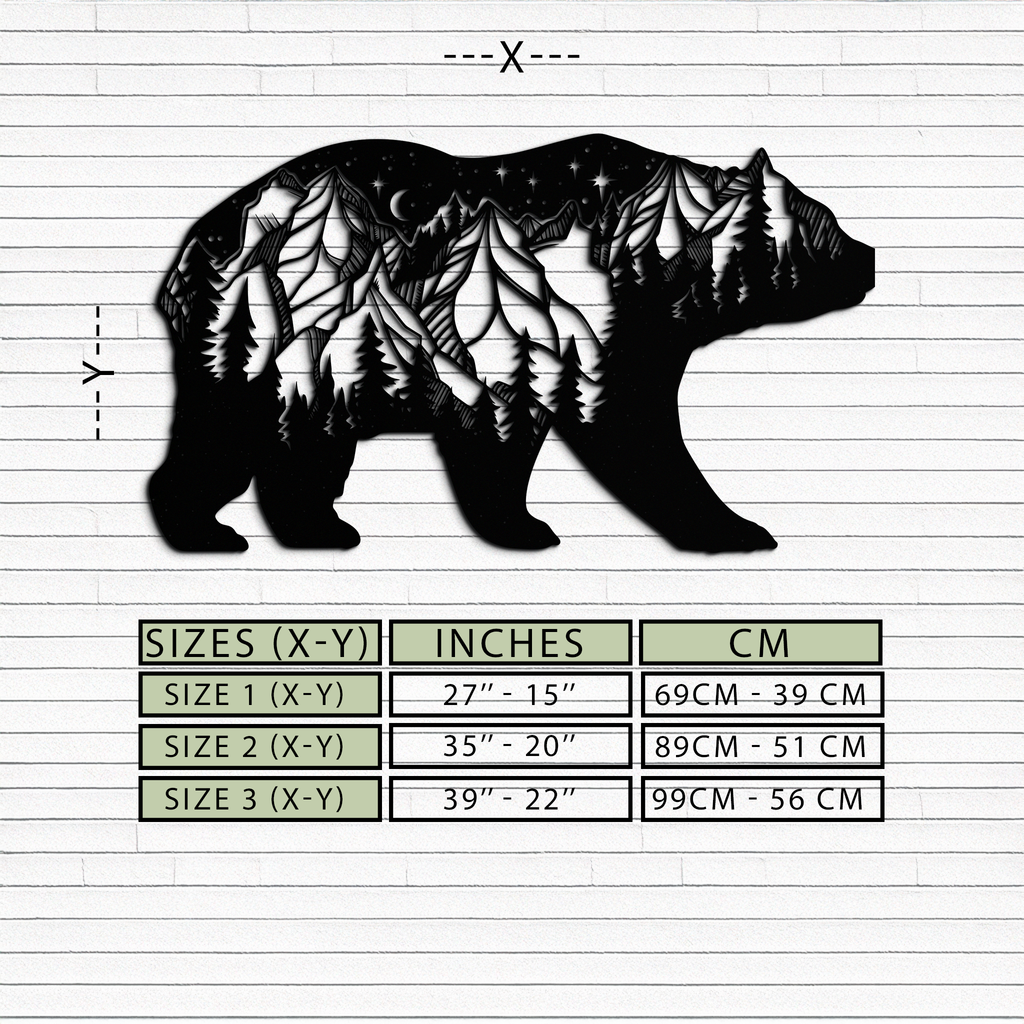 Mountain Bear Metal Wall Art - Nature-Inspired Wildlife Decor - KAF094