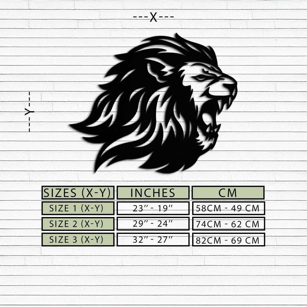 Roaring Lion Metal Wall Art - Fierce Jungle King Steel Decor - KAF095