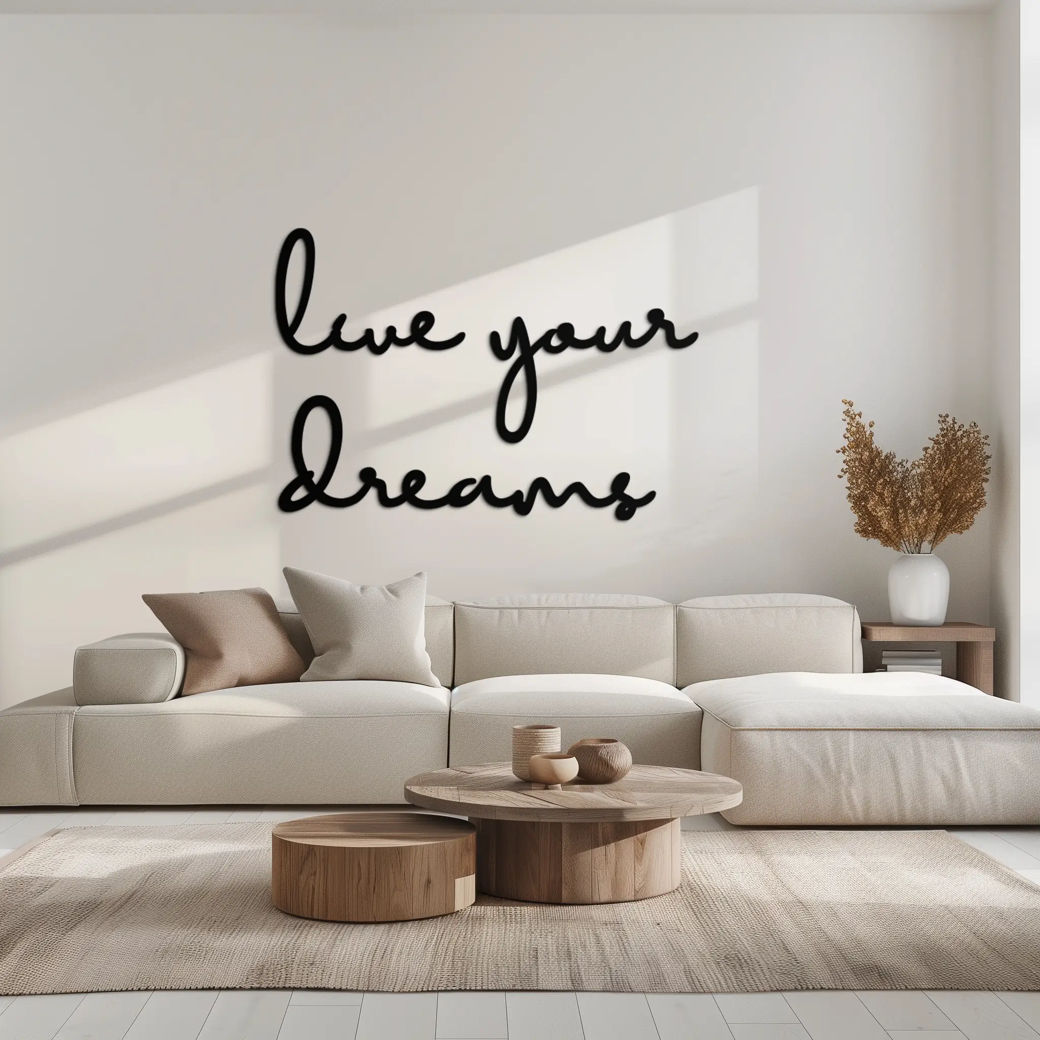 Live Your Dreams Metal Wall Art - Inspirational Script Wall Decor - KAF096