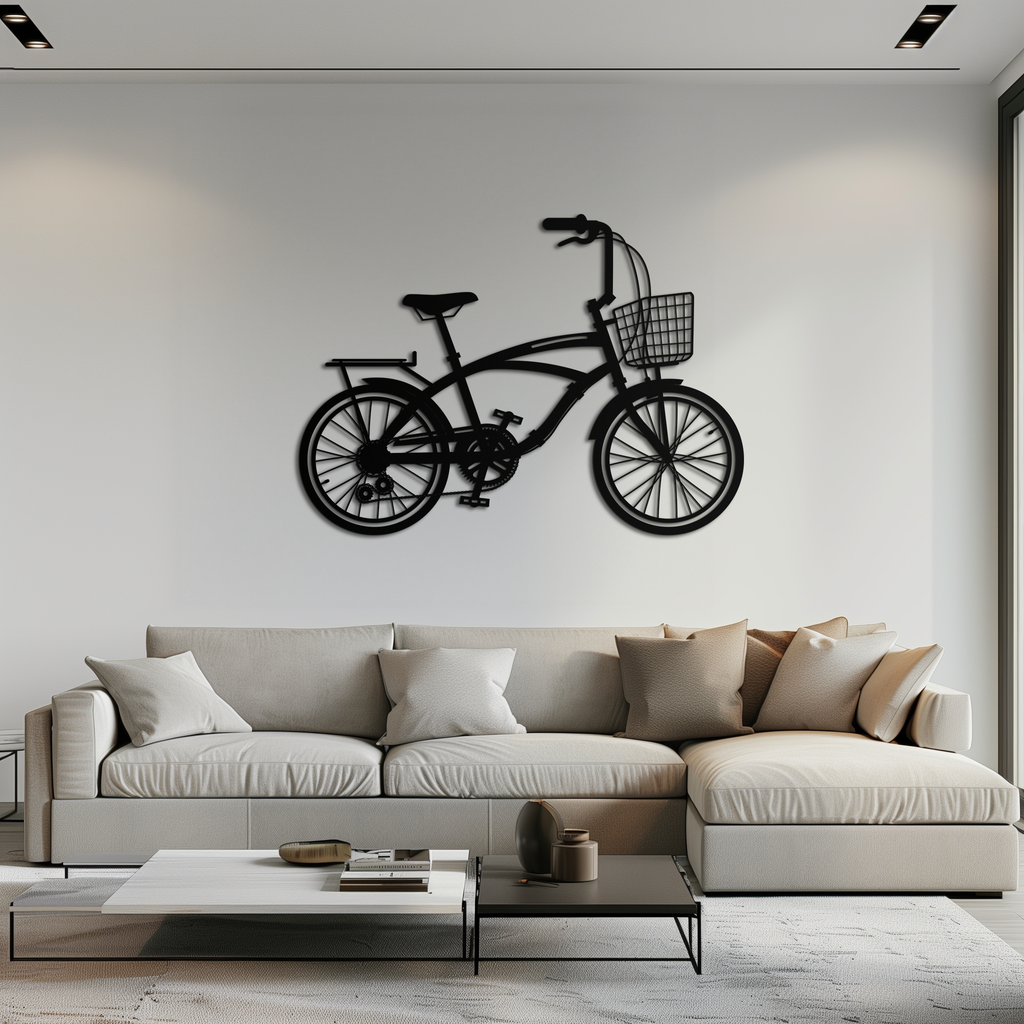Bicycle Metal Wall Art - Modern Industrial Bike Decor - KAF124