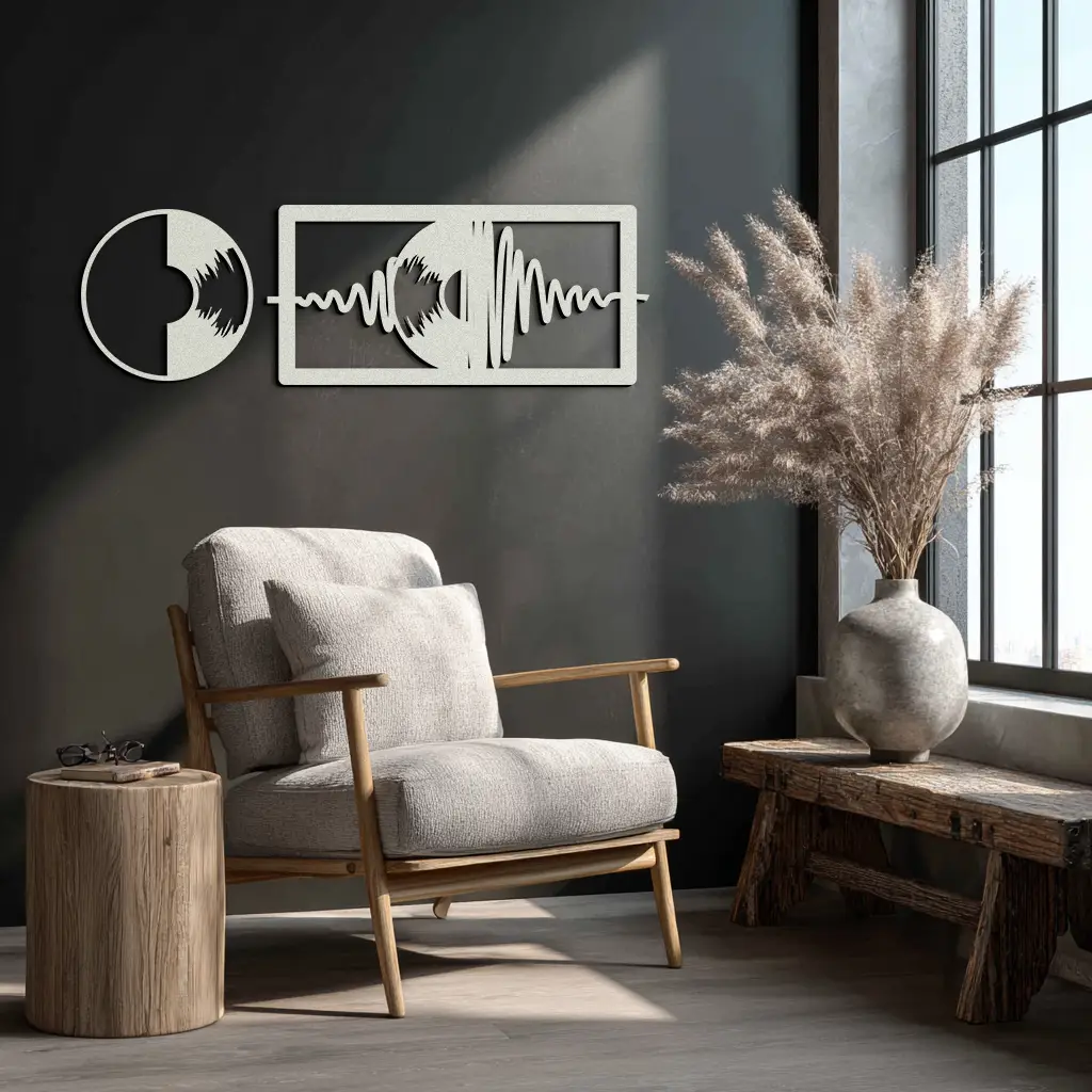 Soundwave Vinyl Record Metal Wall Art - Modern Music-Inspired Steel Wall Decor - KAF133