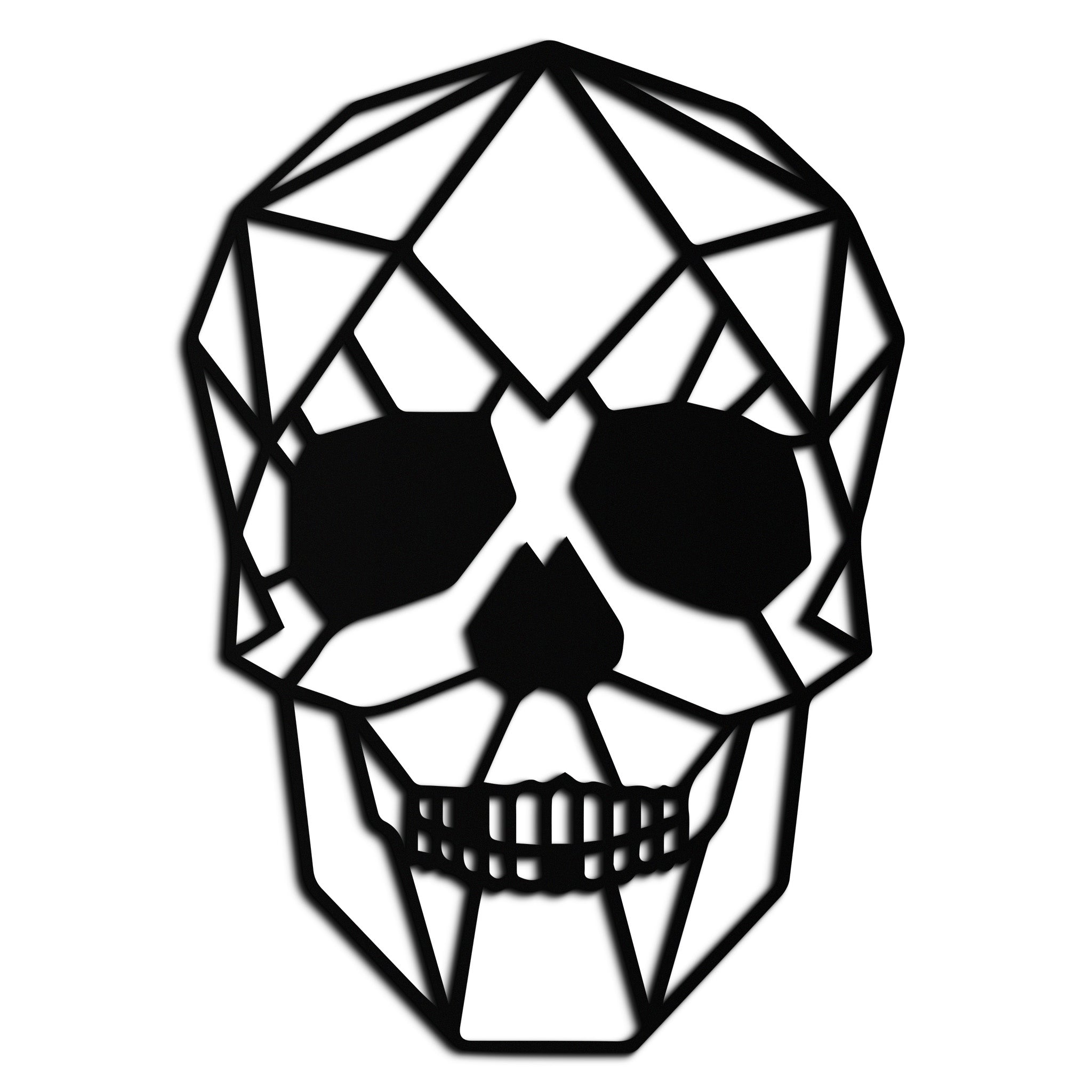 Geometric Skull Metal Wall Art - Modern Skull-Inspired Steel Decor - KAF134