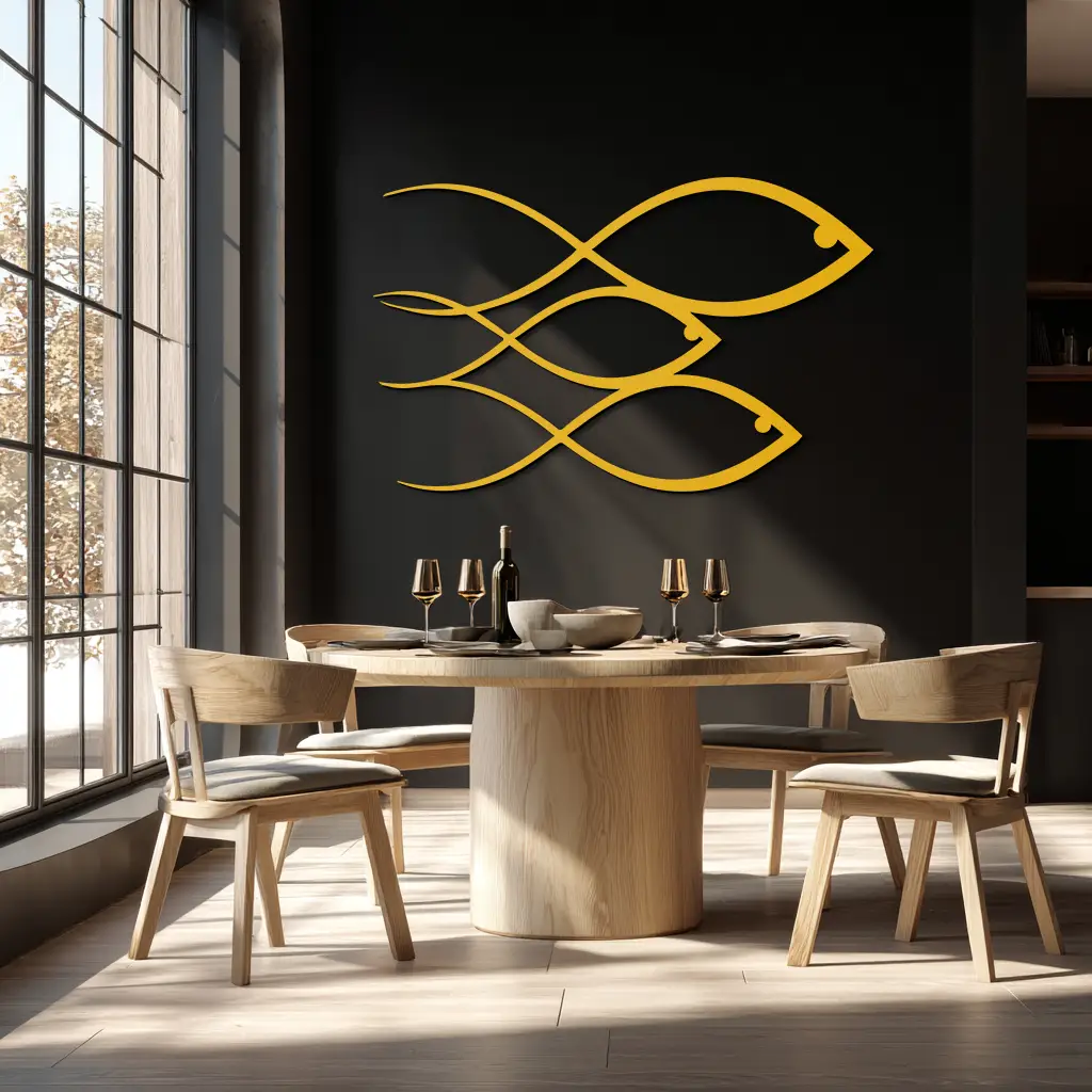 Minimalist Fish Metal Wall Art – Modern Coastal Decor - KAF139
