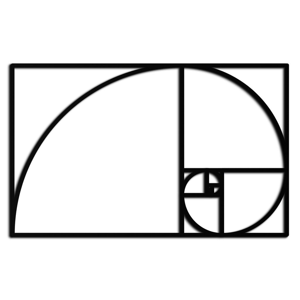Golden Ratio Spiral Metal Wall Art - Elegant Geometric Design - KAF141
