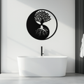 Yin-Yang Tree of Life Metal Wall Art - Harmonious Nature-Inspired Decor - KAF147