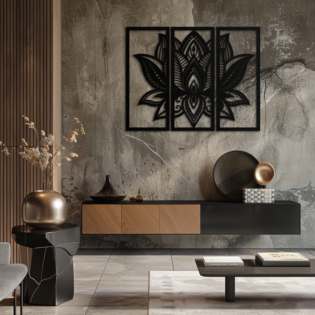 Mandala Lotus Metal Wall Art - Elegant & Spiritual Home Decor - KAF148