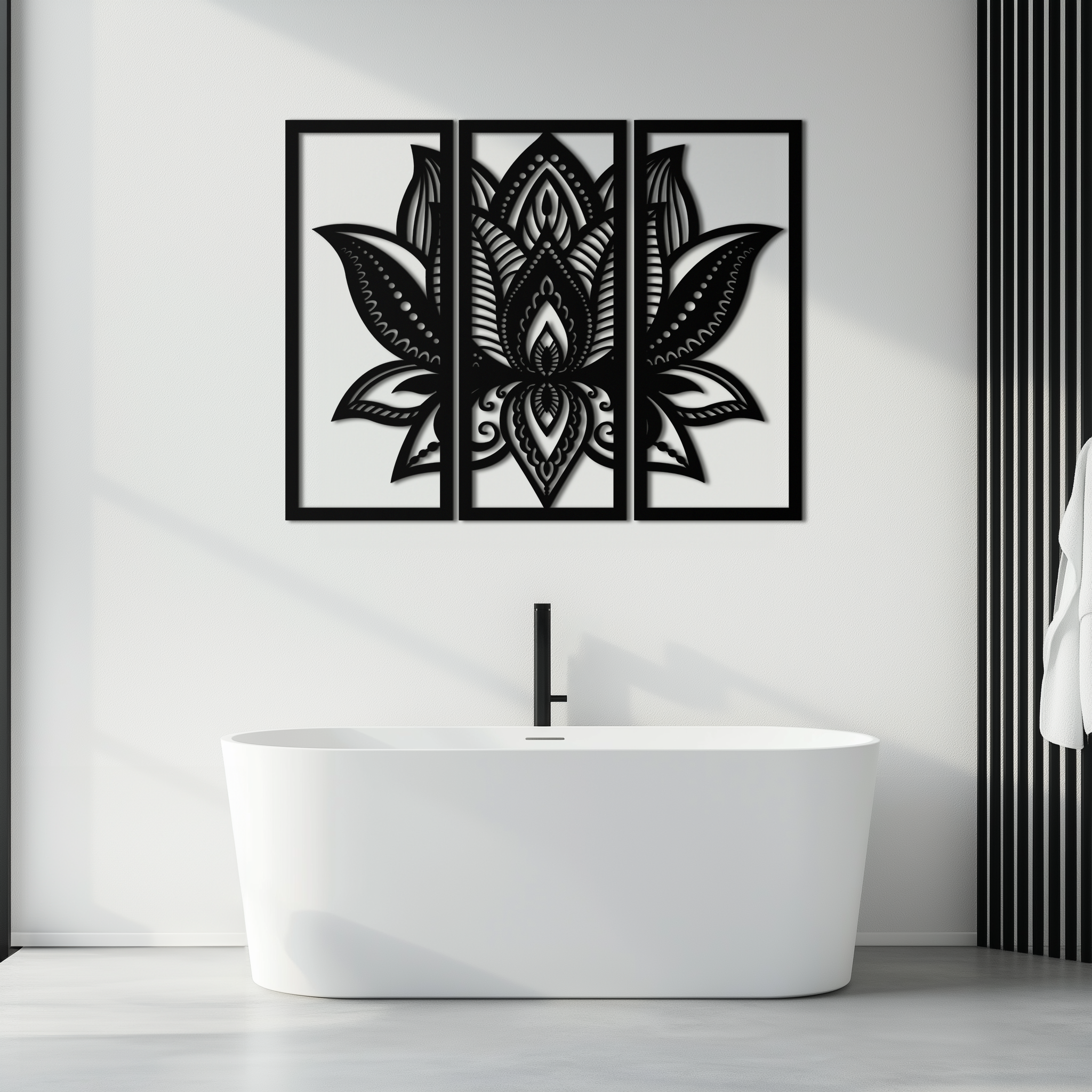 Mandala Lotus Metal Wall Art - Elegant & Spiritual Home Decor - KAF148