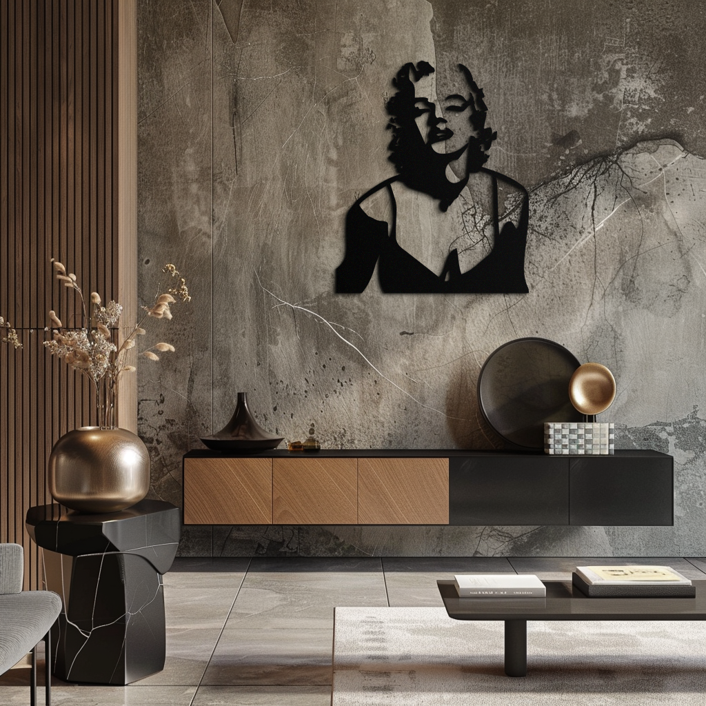 Glamorous Marilyn Monroe Metal Wall Art – Iconic Pop Art Steel Decor - KAF153