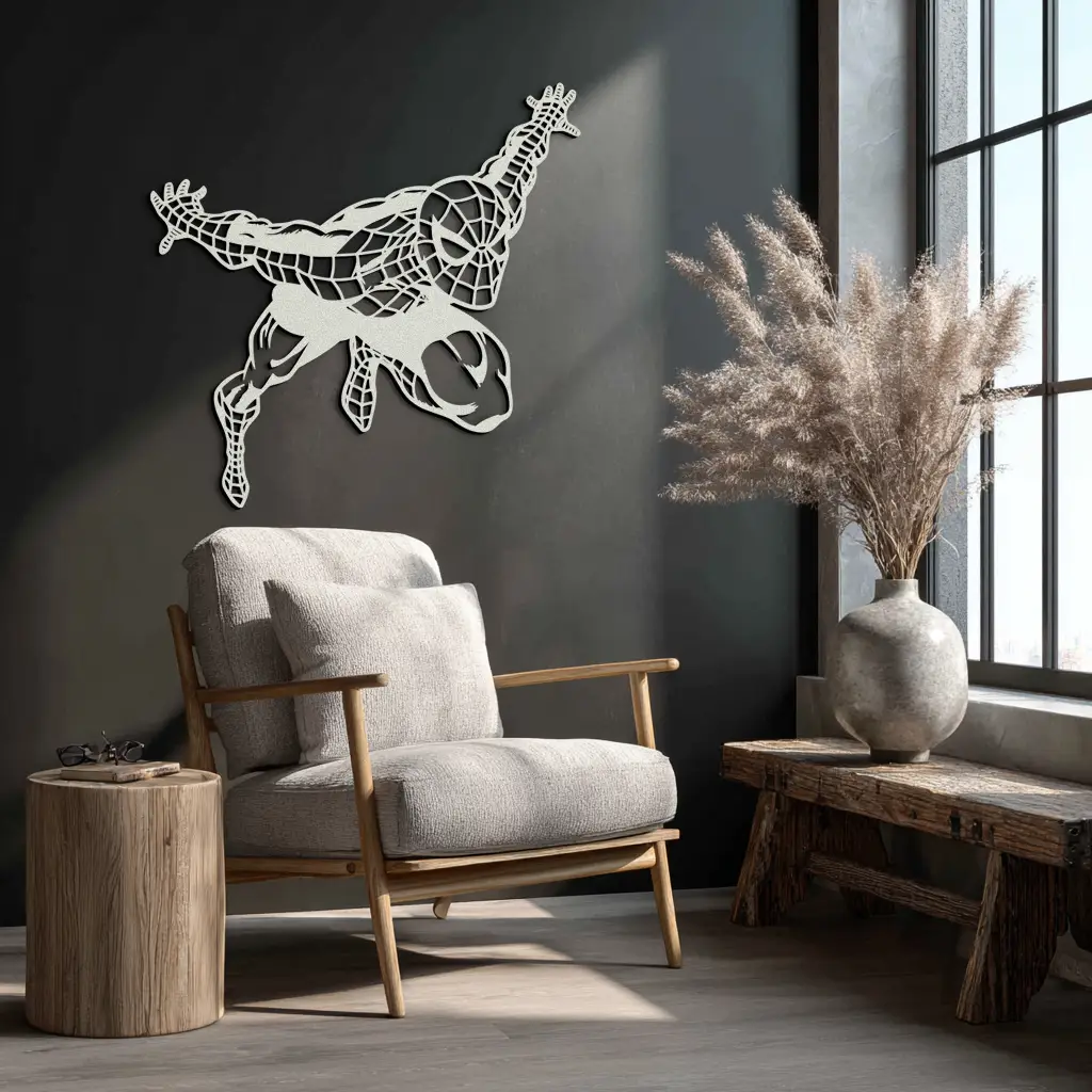 Spider-Man Metal Wall Art - Geometric Superhero Wall Decor - KAF155