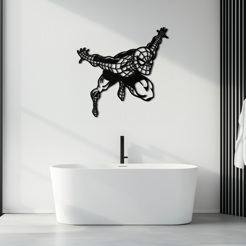 Spider-Man Metal Wall Art - Geometric Superhero Wall Decor - KAF155