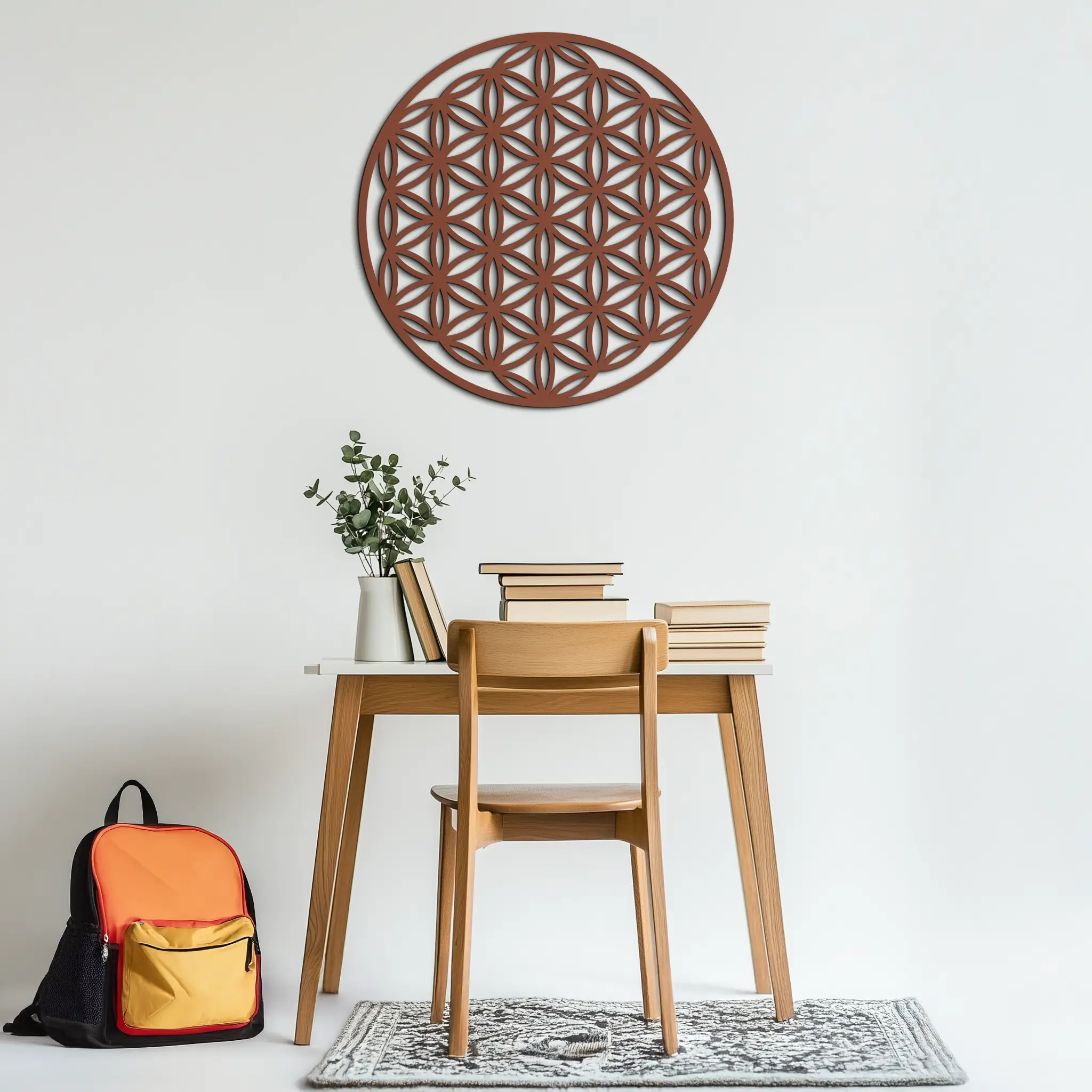 Sacred Geometry Metal Wall Art - Flower of Life Design - KAF158