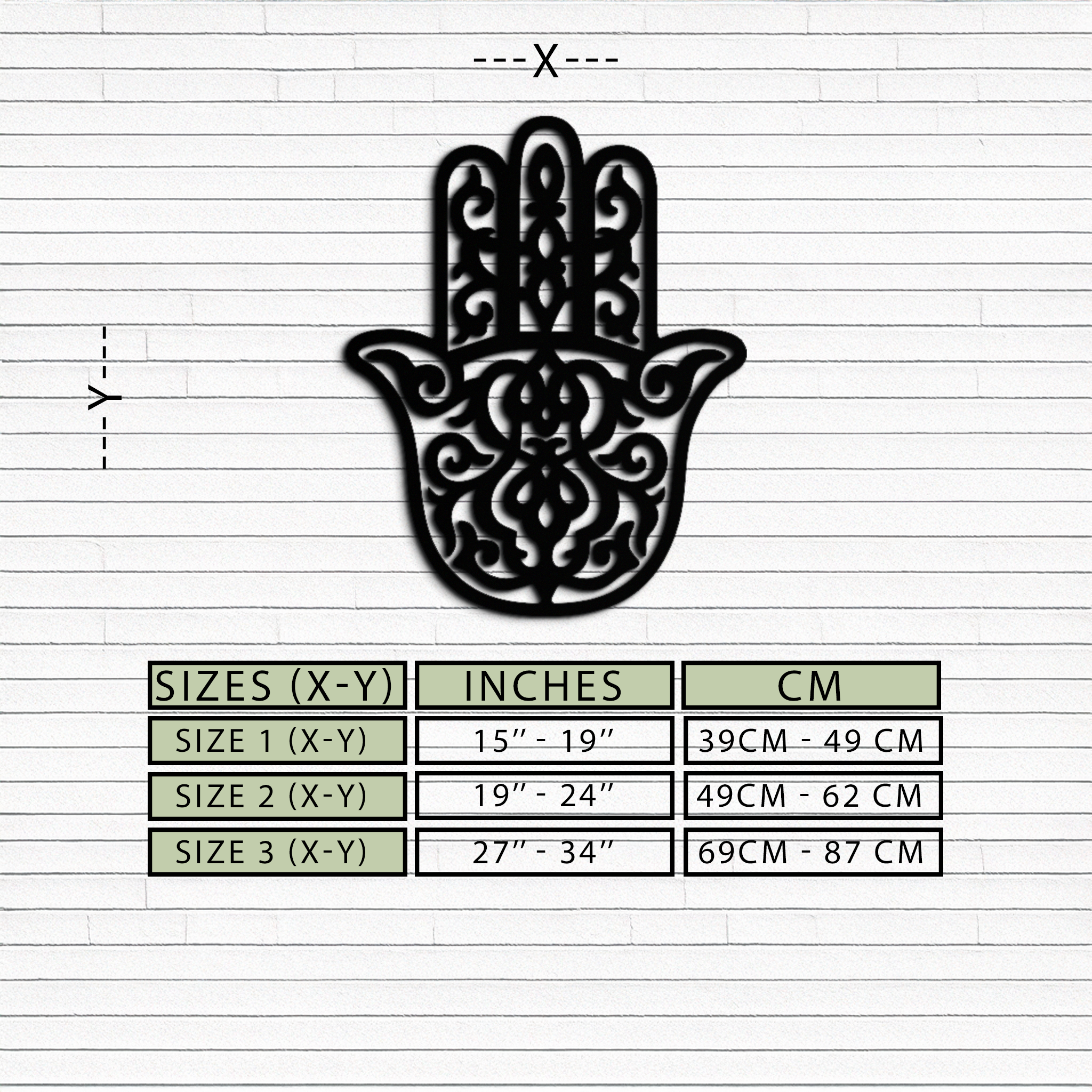 Hamsa Hand Metal Wall Art - Symbolic Protection & Spiritual Home Decor - KAF159
