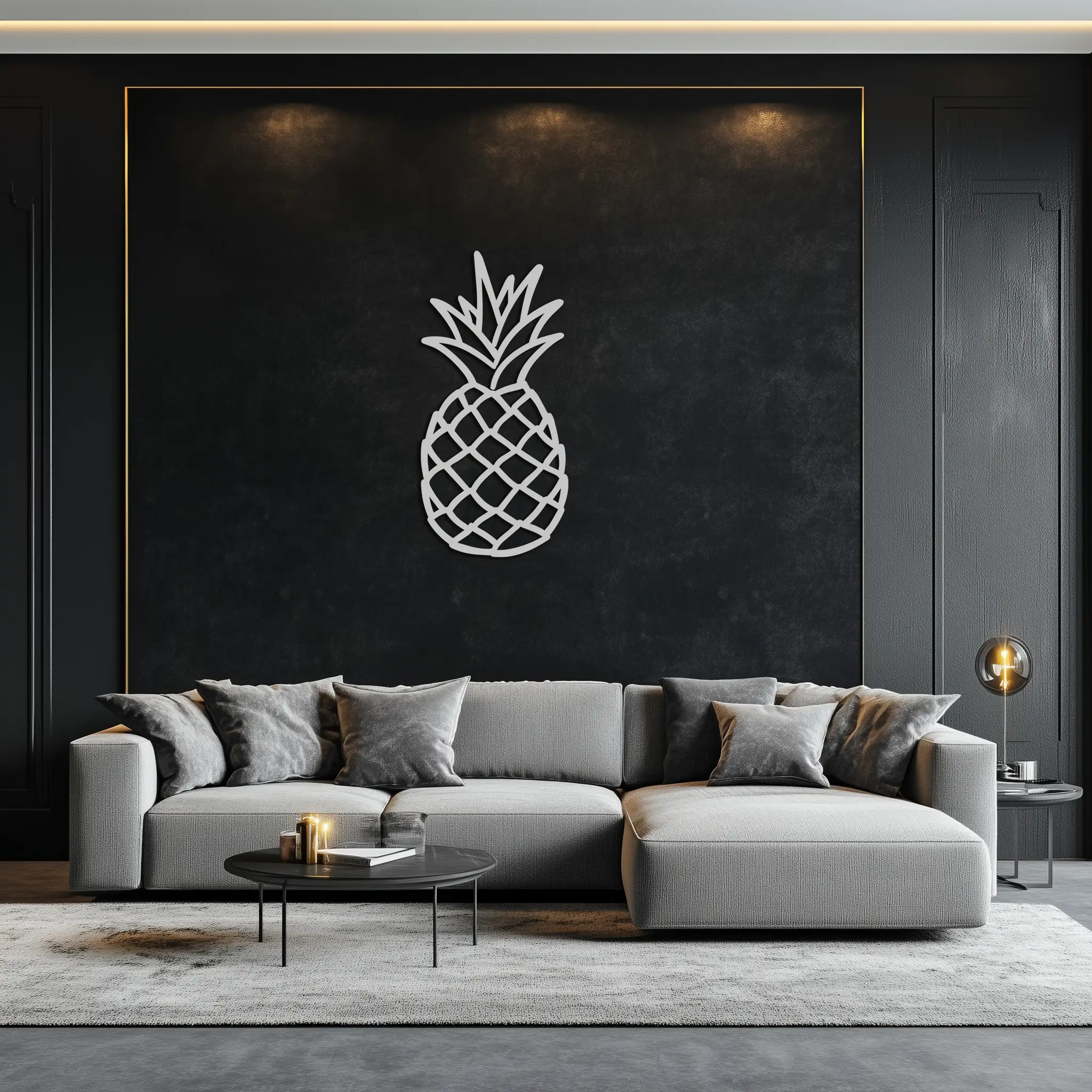 Pineapple Metal Wall Art - Tropical Geometric Home Decor- KAF171