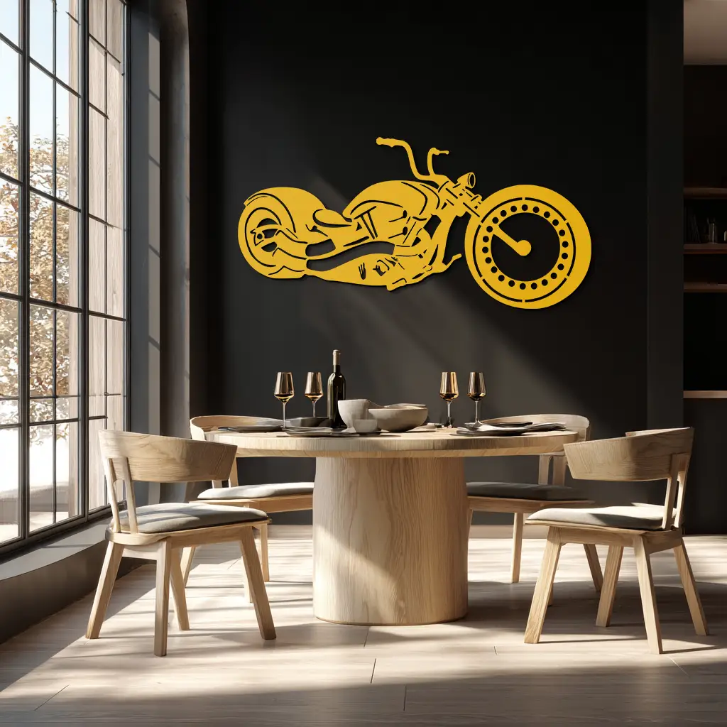 Motorcycle Metal Wall Art - Biker Decor for Garage & Man Cave- KAF172