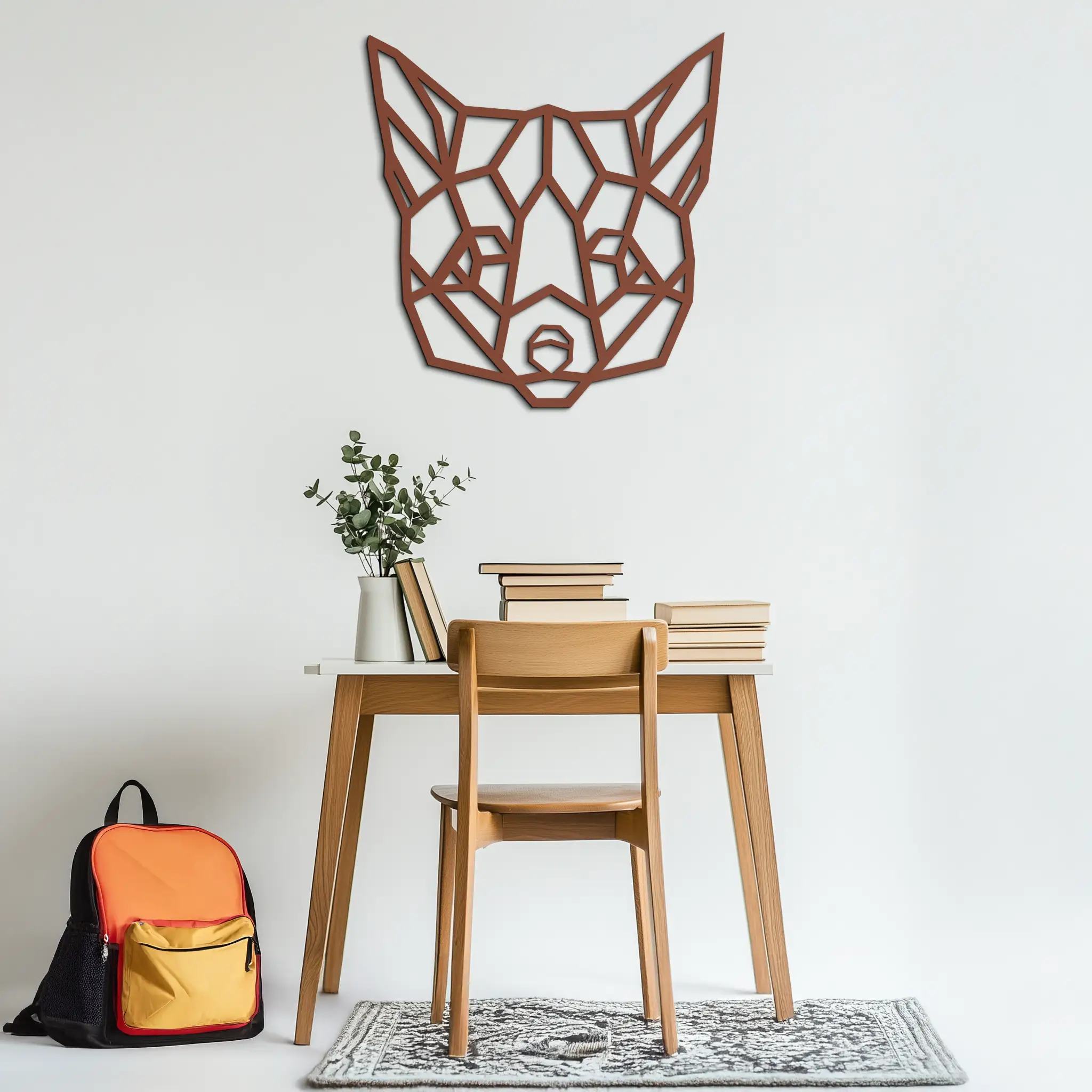 Geometric Fox Metal Wall Art - Modern Minimalist Decor- KAF182