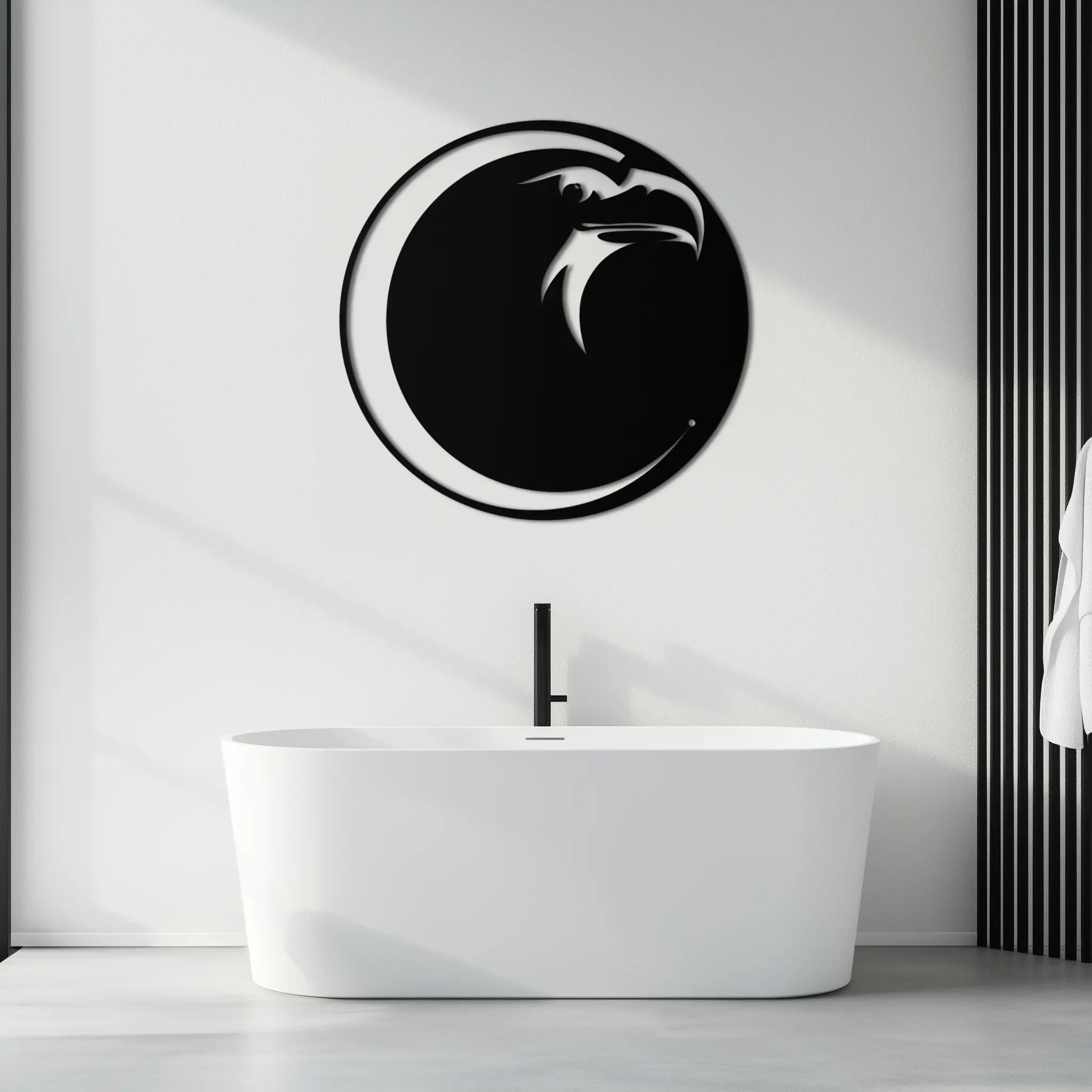 Eagle Moon Metal Wall Art - Majestic and Bold Decor- KAF185