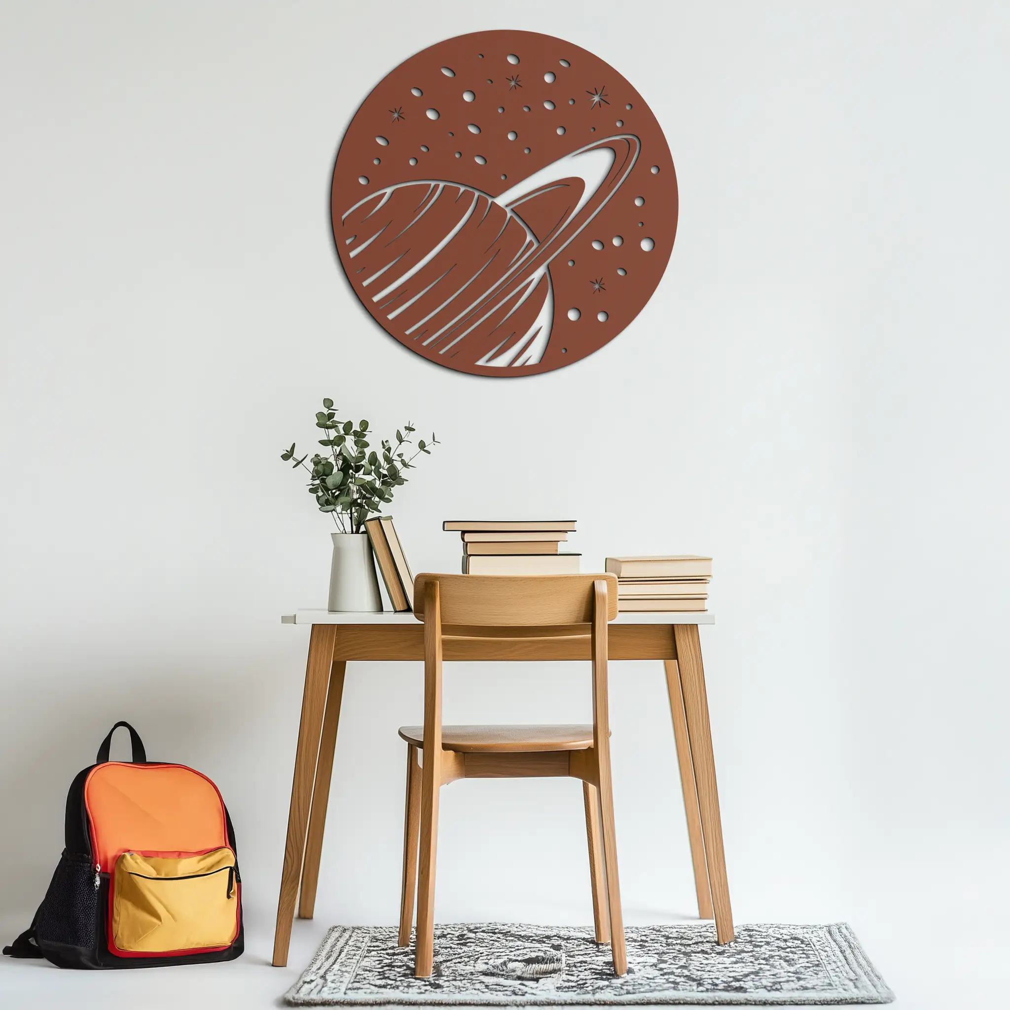 Saturn Planet Metal Wall Art - Cosmic Space Decor- KAF187