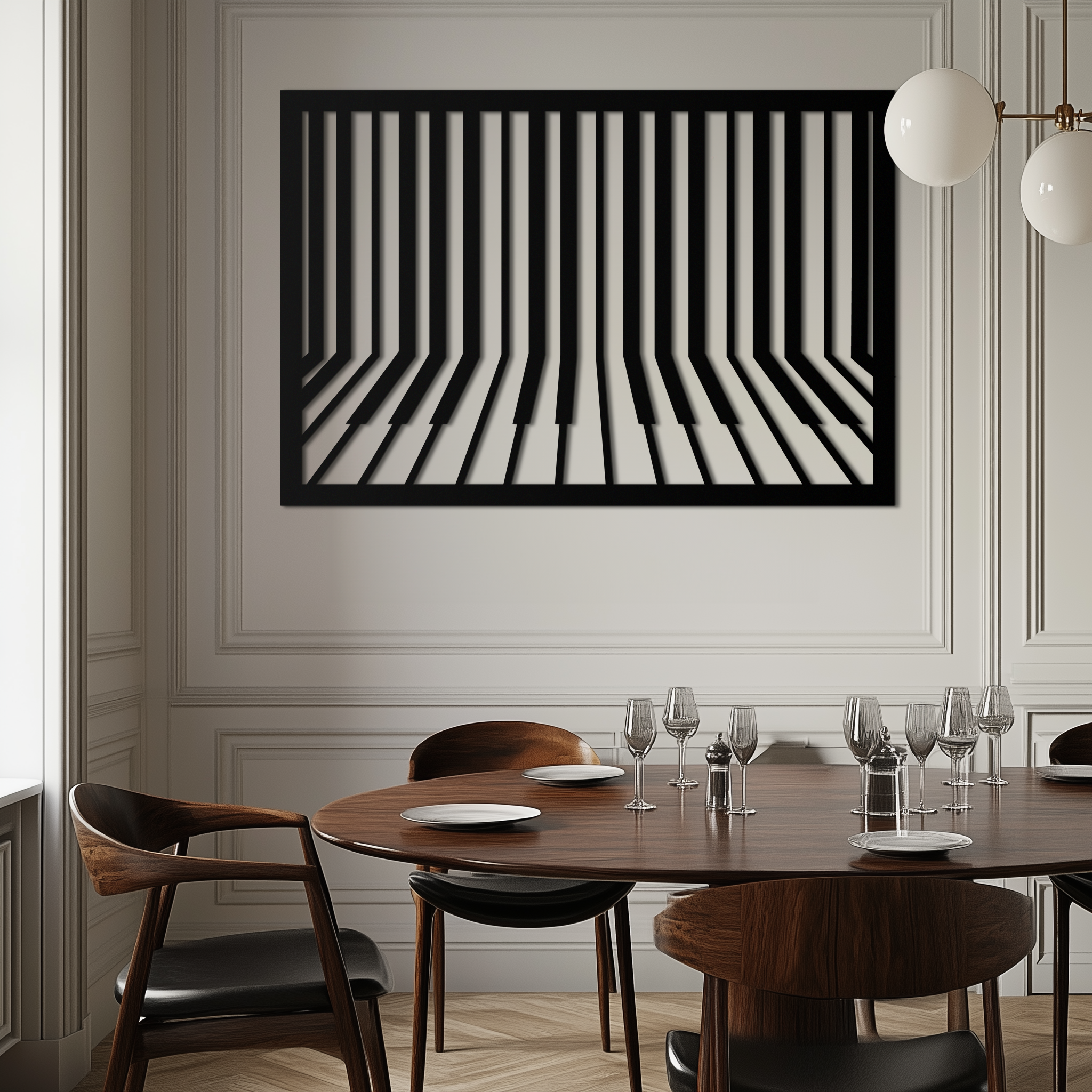 Geometric Piano Keys Metal Wall Art - Modern Music Decor- KAF189