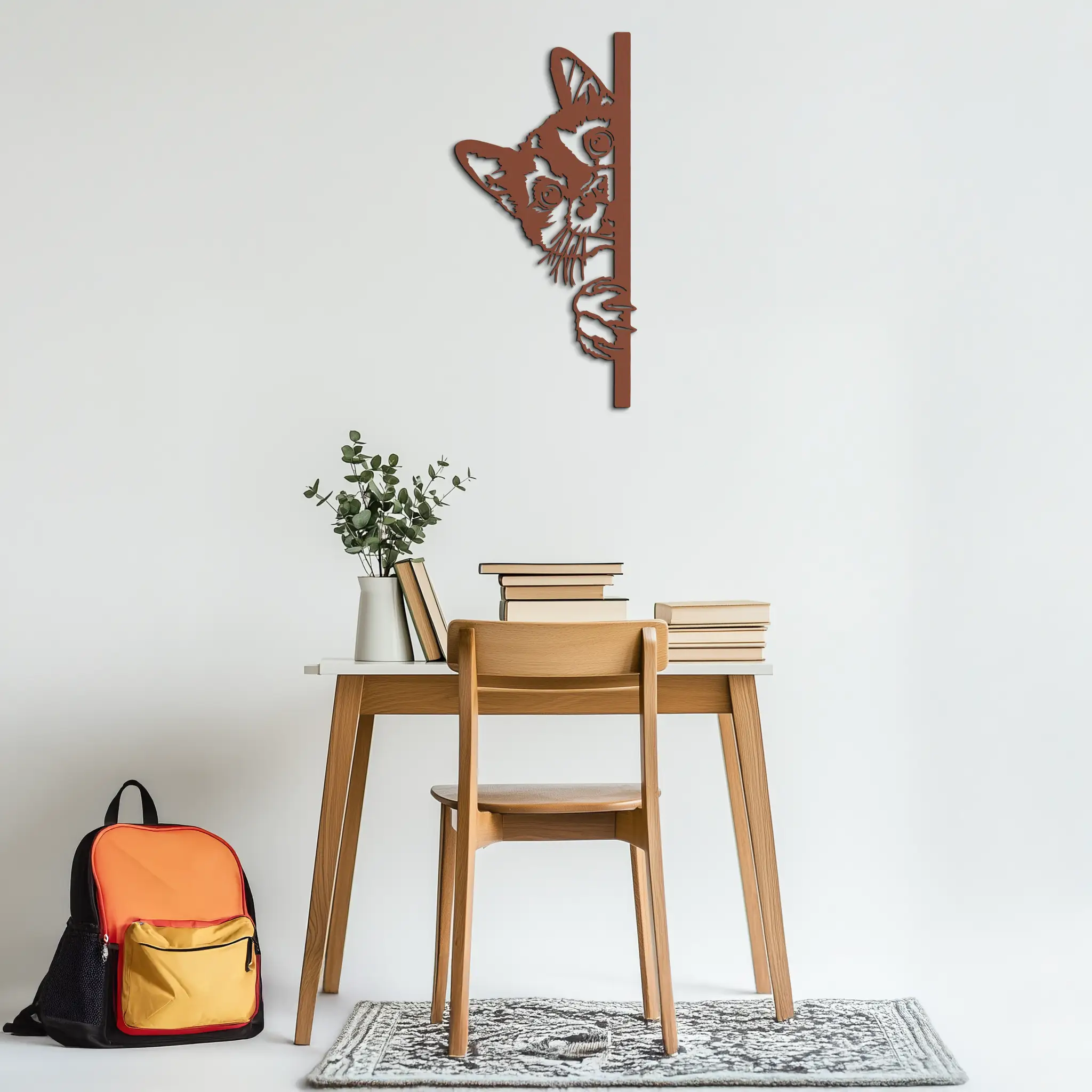 Peeking Cat Metal Wall Art – Cute Kitty Home Decor - KAF193