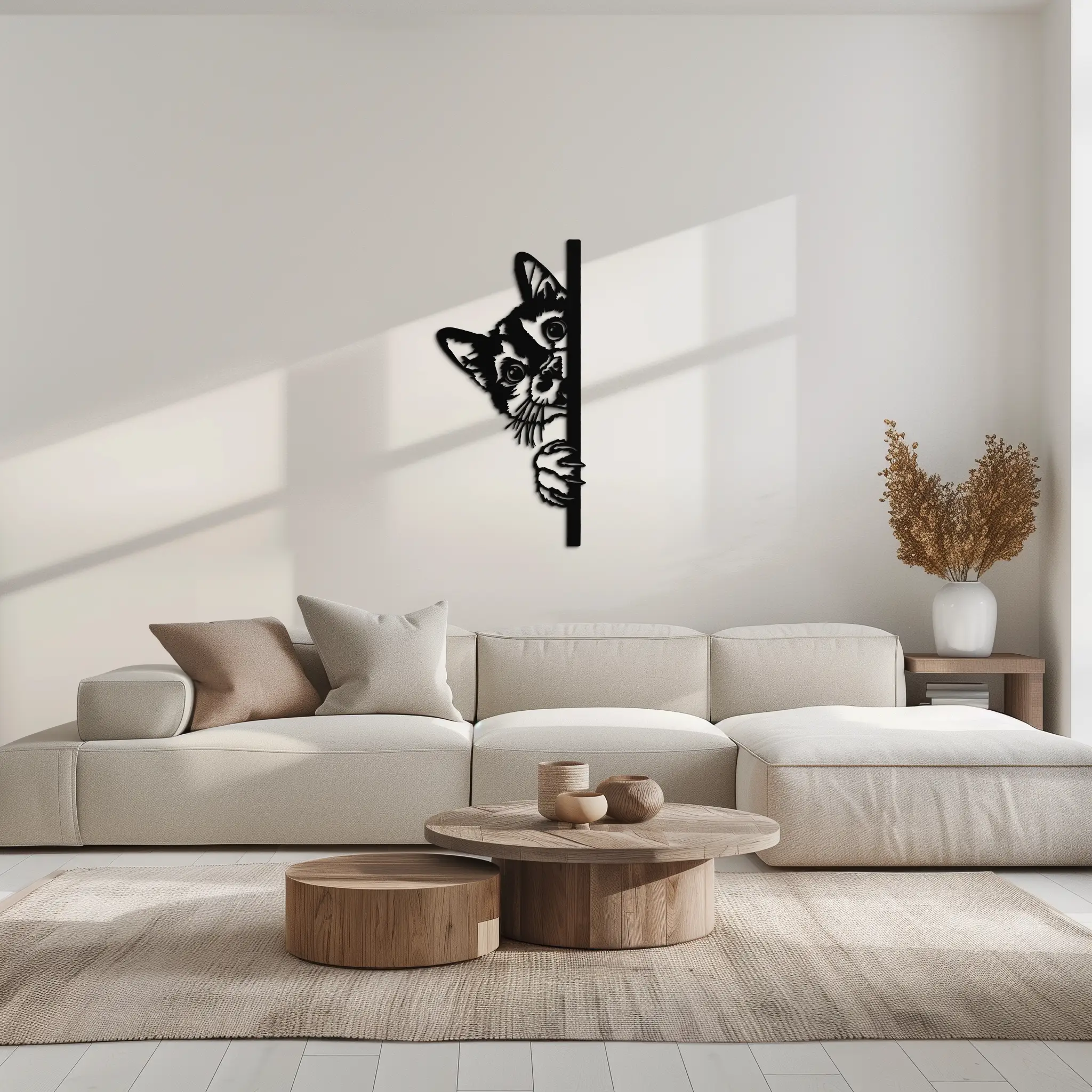 Peeking Cat Metal Wall Art – Cute Kitty Home Decor - KAF193