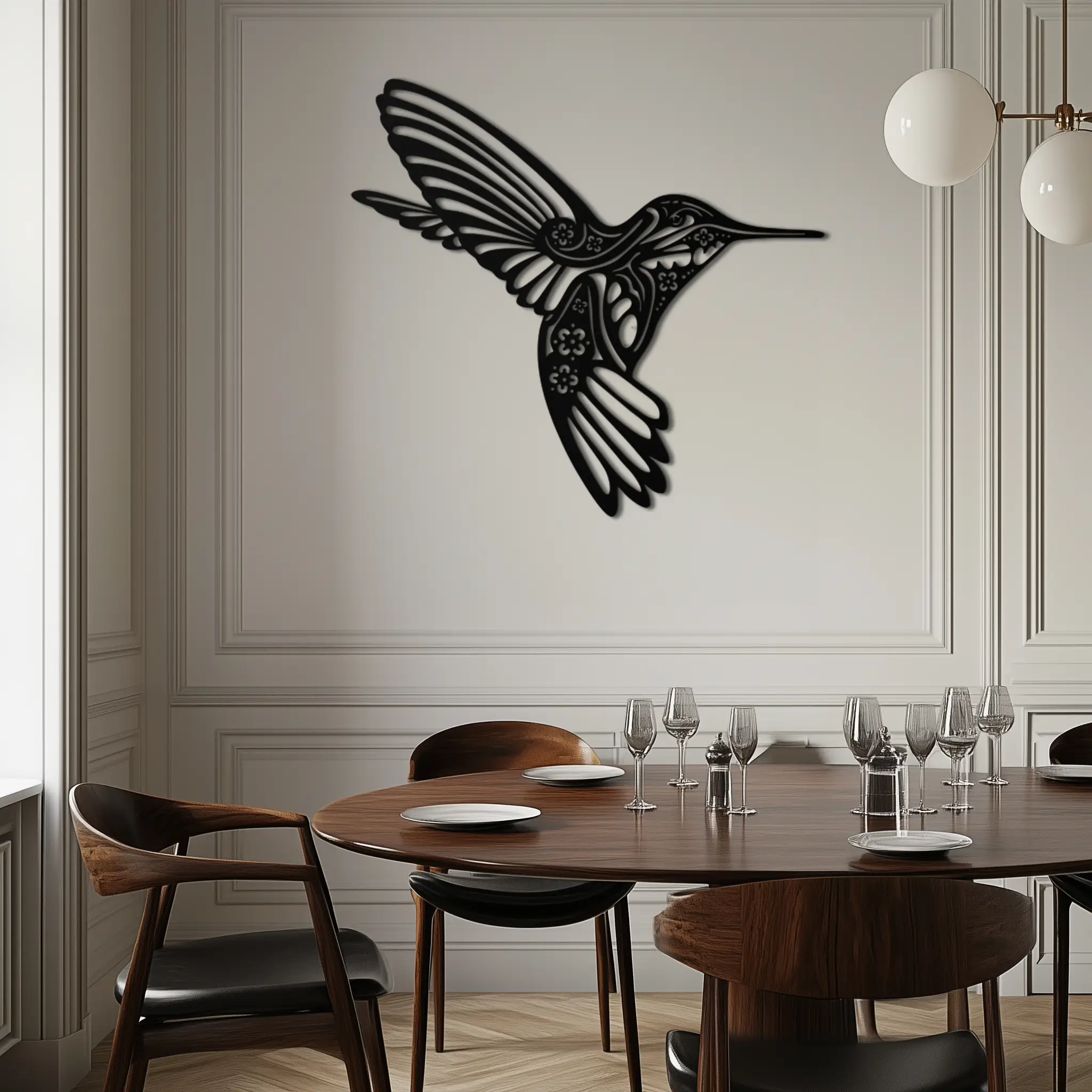 Hummingbird Metal Wall Art - Elegant Nature-Inspired Decor - KAF203