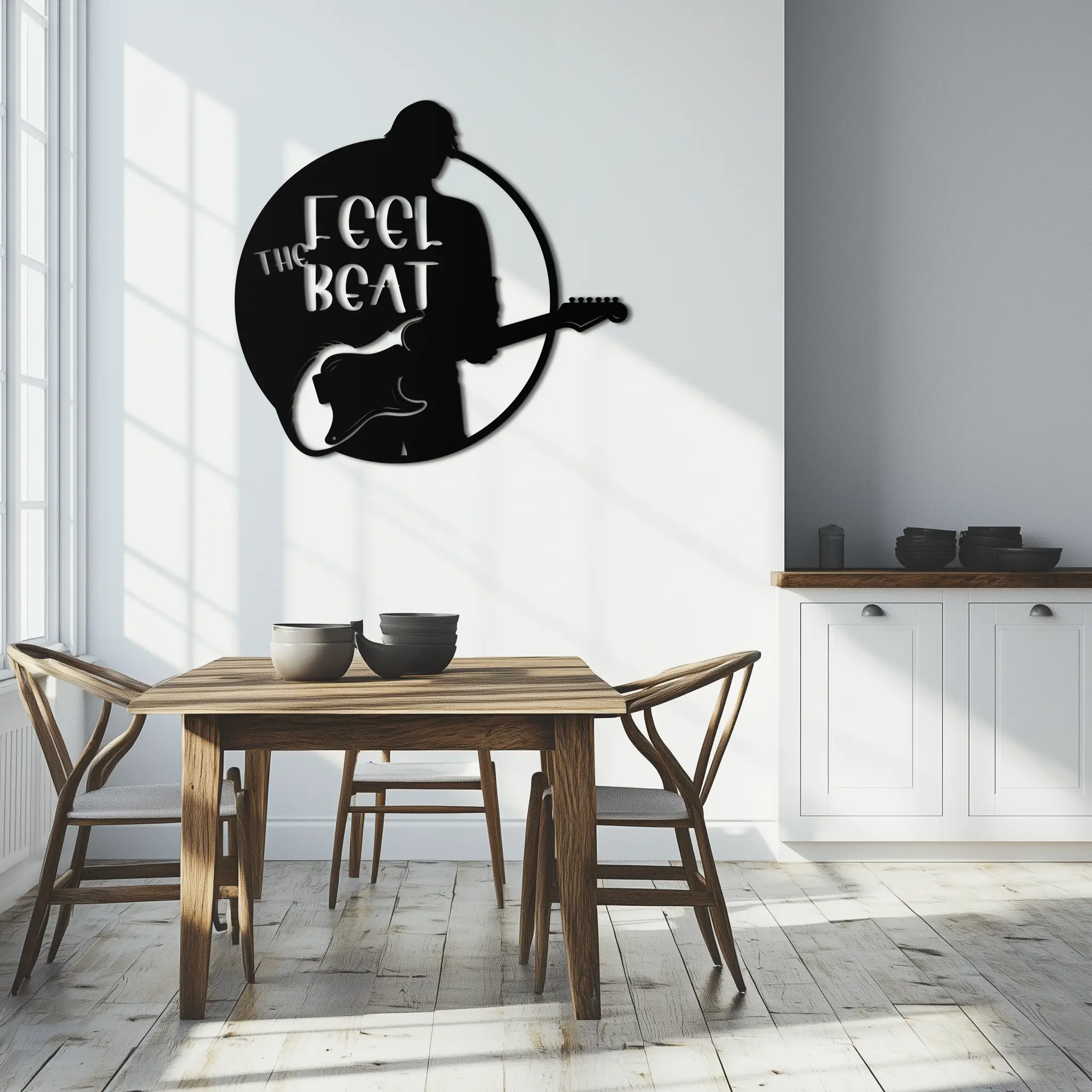 Feel the Beat Metal Wall Art - Music-Inspired Decor - KAF210