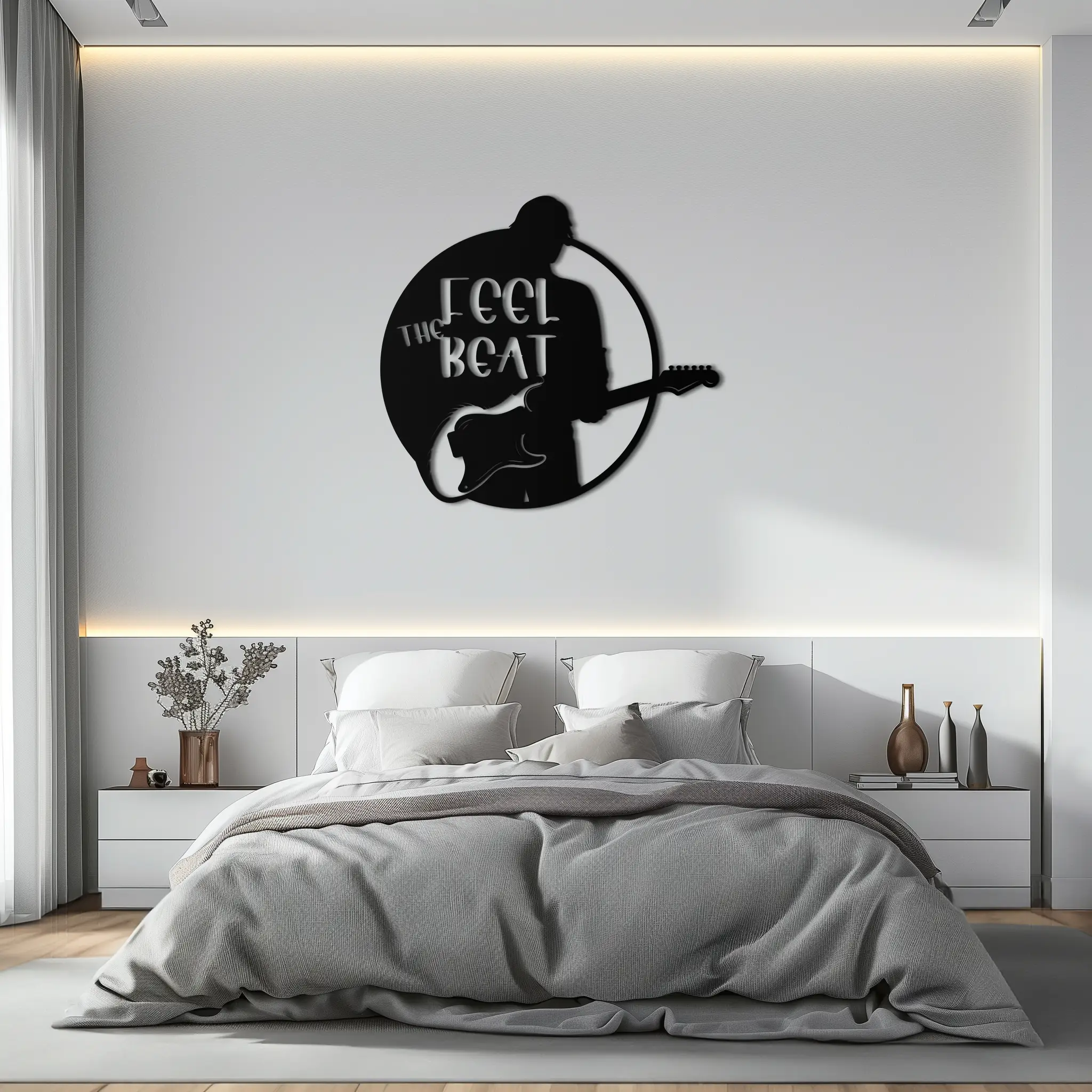 Feel the Beat Metal Wall Art - Music-Inspired Decor - KAF210