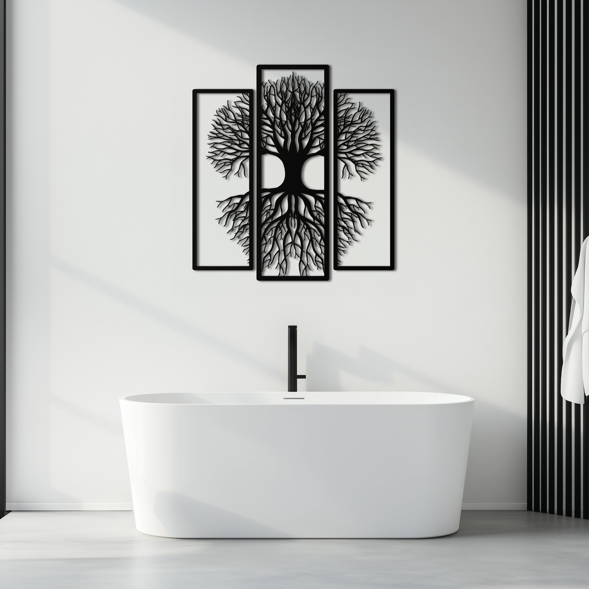 Tree of Life Metal Wall Art – 3-Panel Nature Decor - KAF214