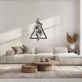 Floral Geometric Metal Wall Art – Elegant Lily Design - KAF215