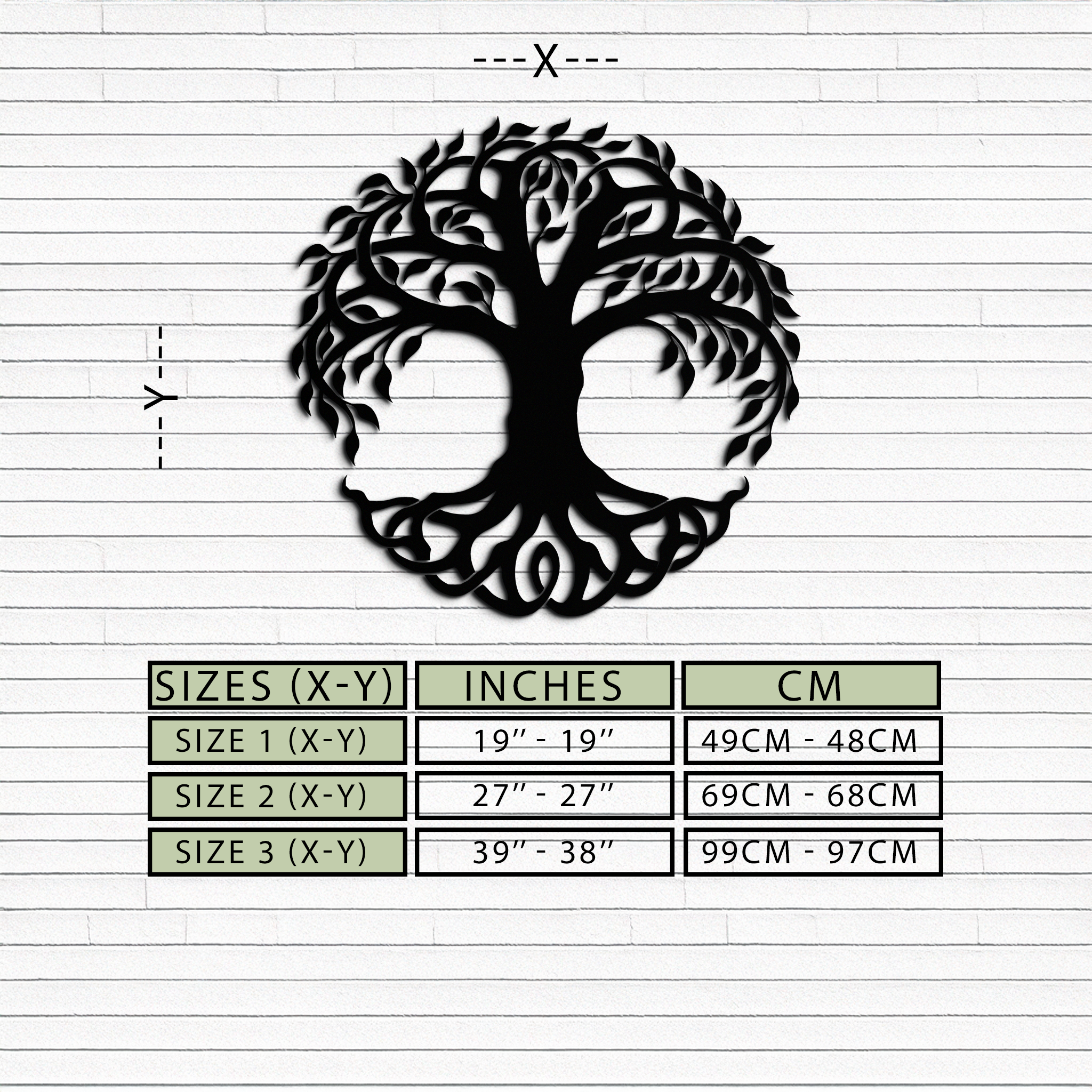 Tree of Life Metal Wall Art – Round Nature-Inspired Decor - KAF220