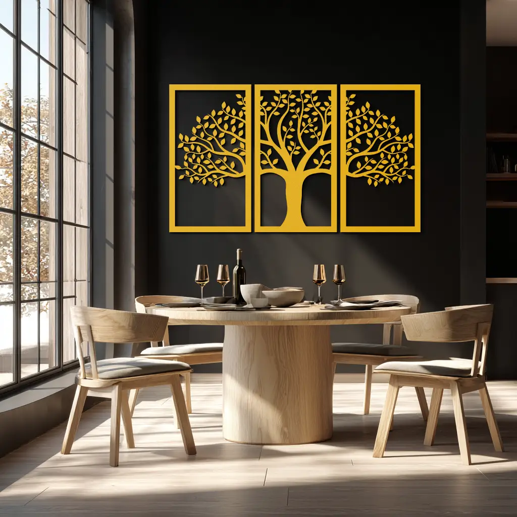 Tree of Life Metal Wall Art – 3-Panel Nature Decor - KAF221
