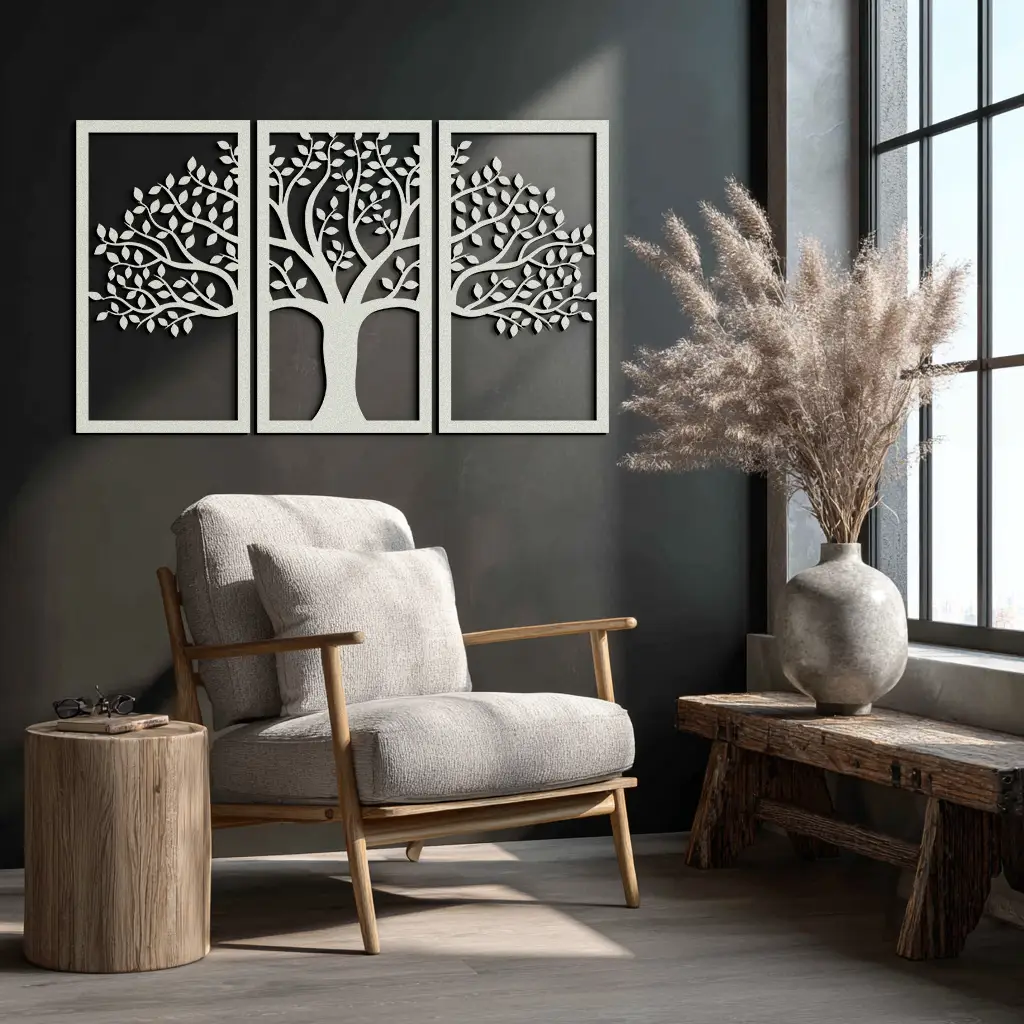 Tree of Life Metal Wall Art – 3-Panel Nature Decor - KAF221