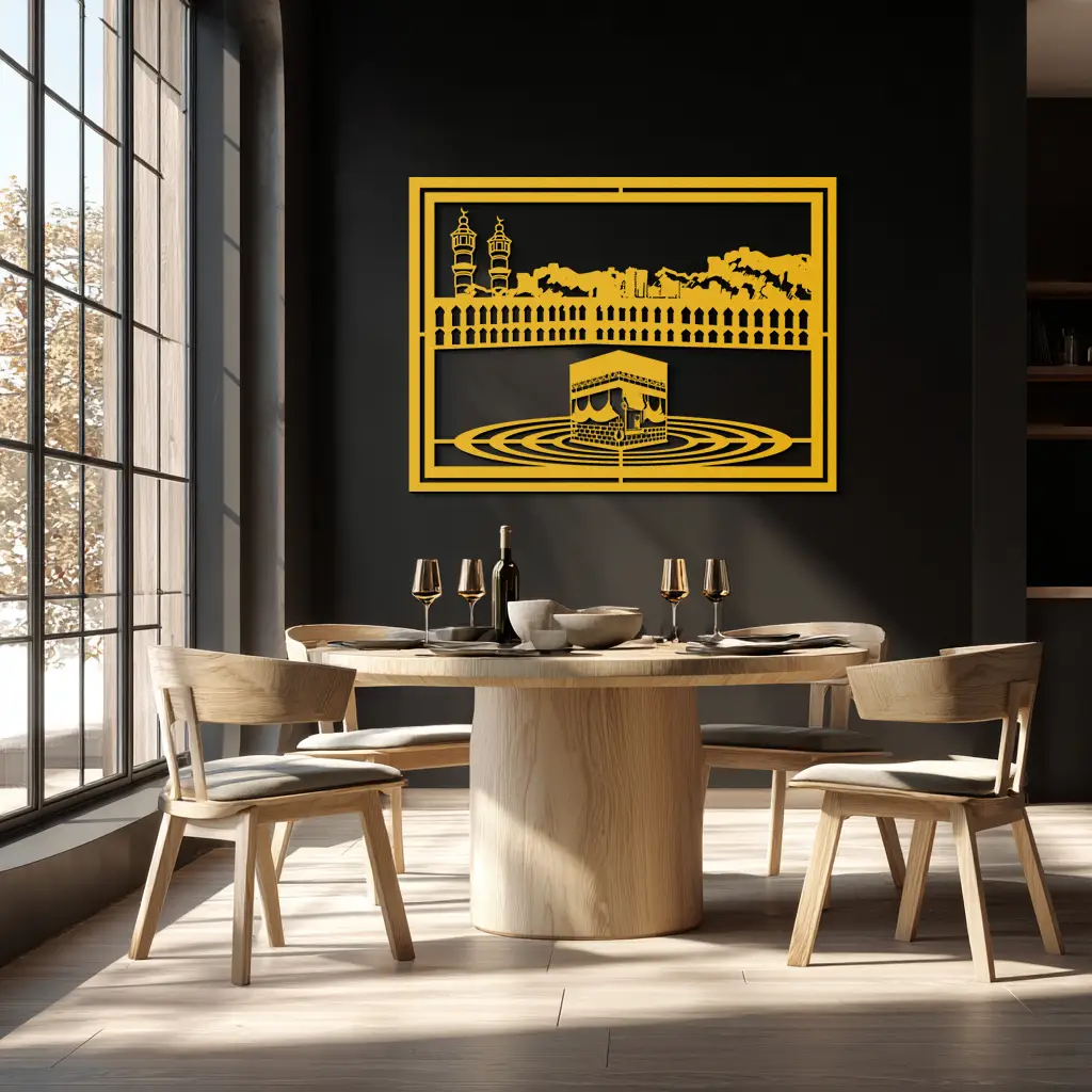 Kaaba Metal Wall Art - Sacred Islamic Wall Decor - KAF232