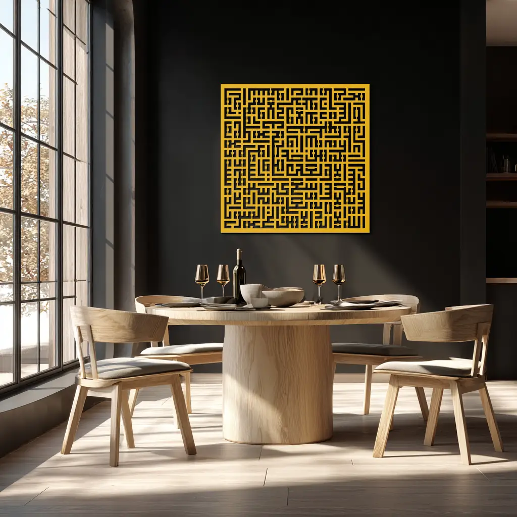 Ayat al-Kursi Kufi Metal Wall Art - Elegant Islamic Design - KAF236