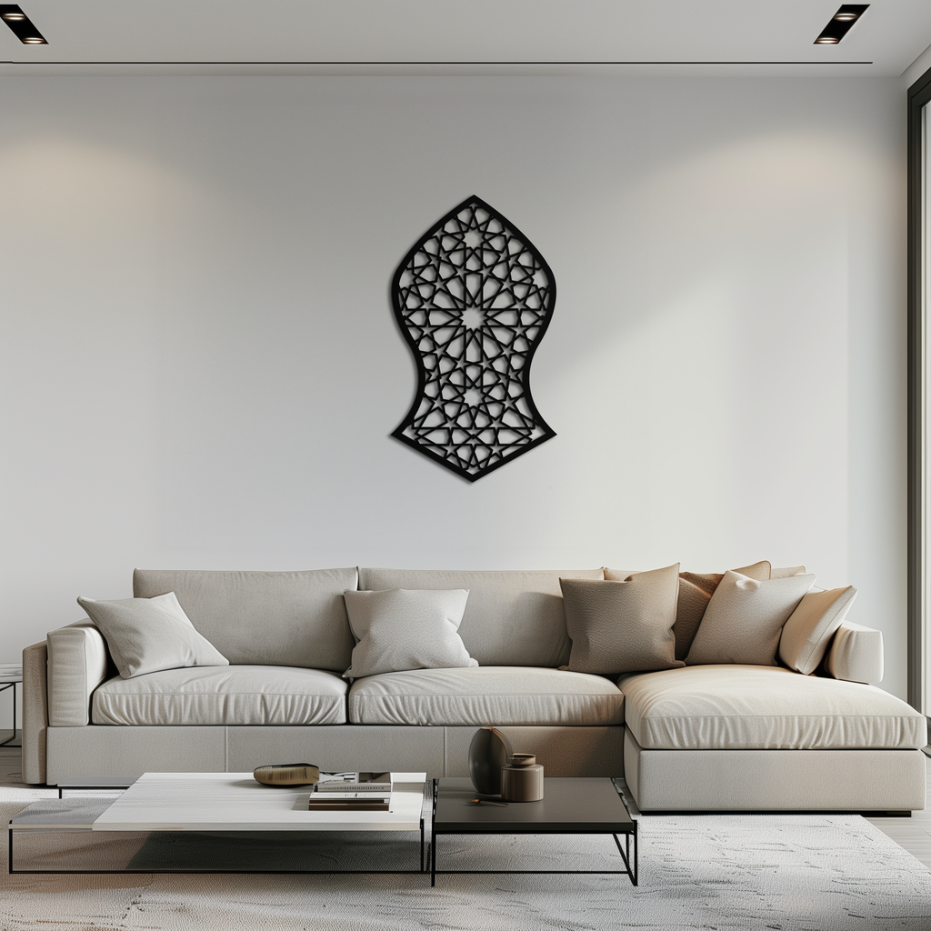 Seljuk Pattern Metal Wall Art – Timeless Geometric Elegance - KAF245